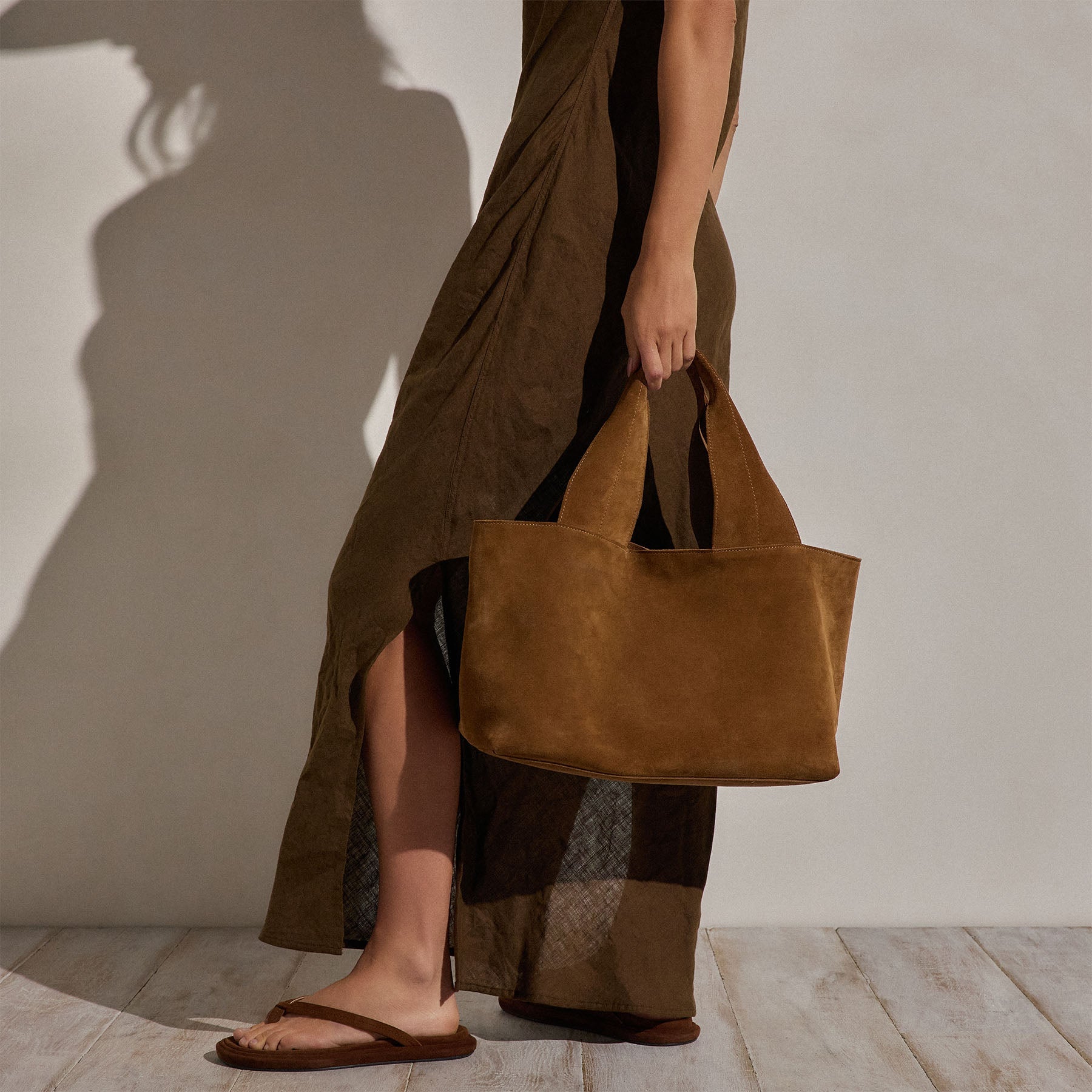 Linen Halter Maxi Dress - Cocoa
