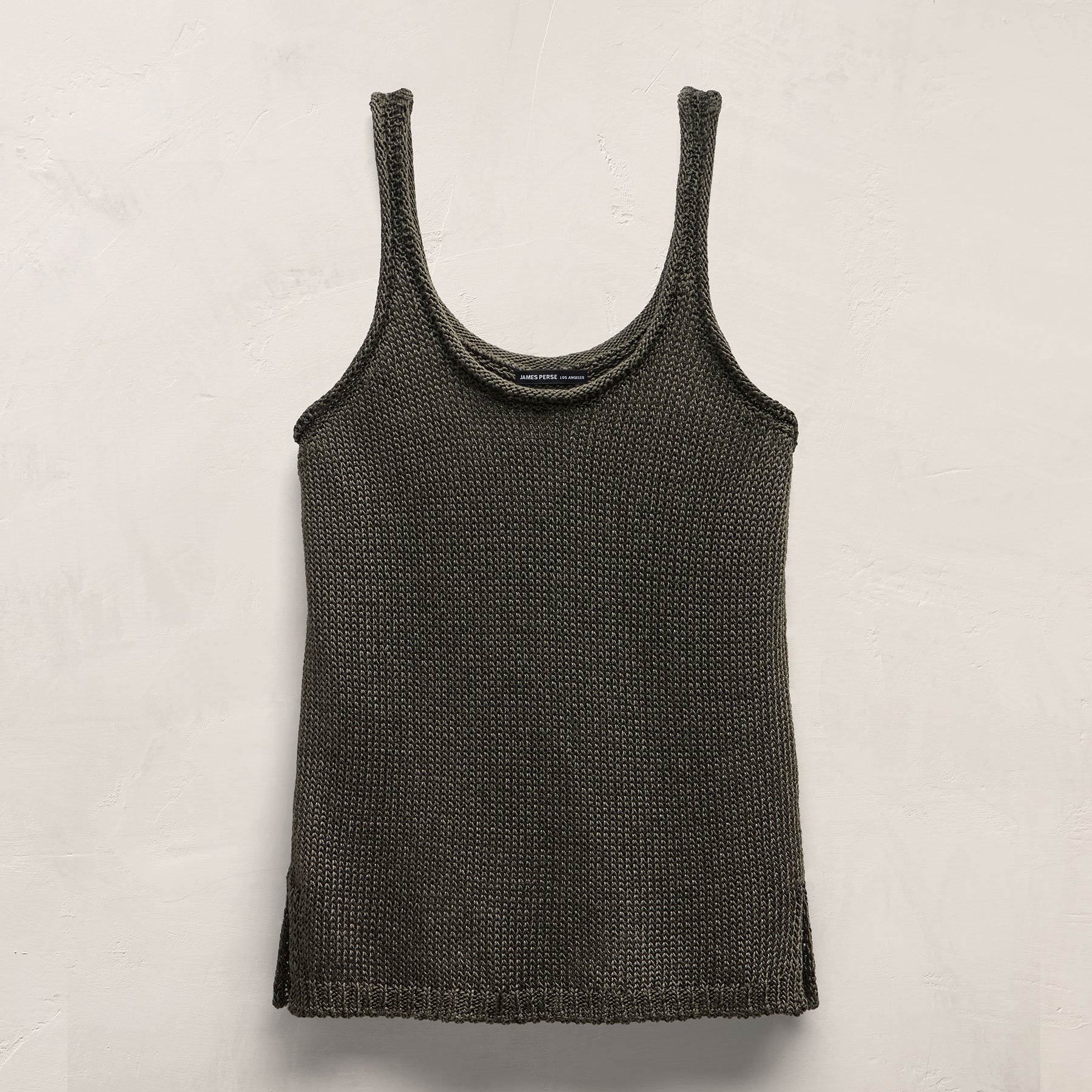 Linen Blend Sweater Tank - Dark Moss