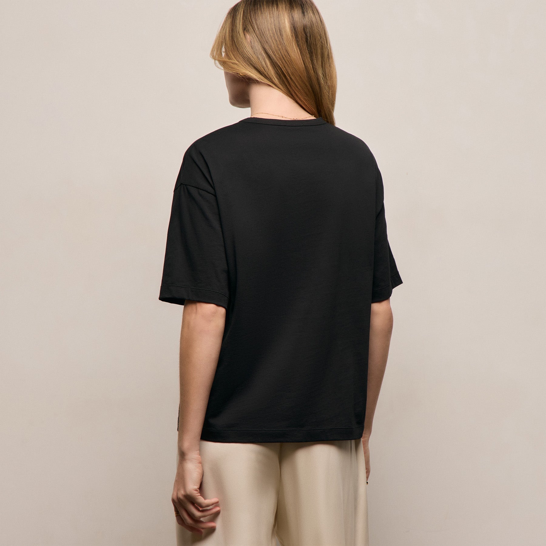 Lightweight Luxe Jersey Tee - Black