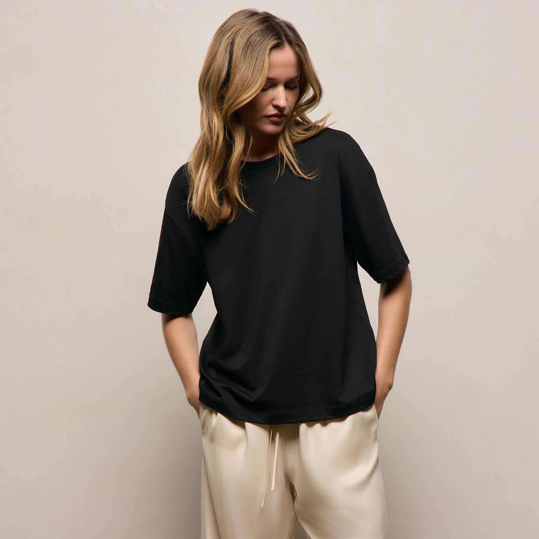 Lightweight Luxe Jersey Tee - Black