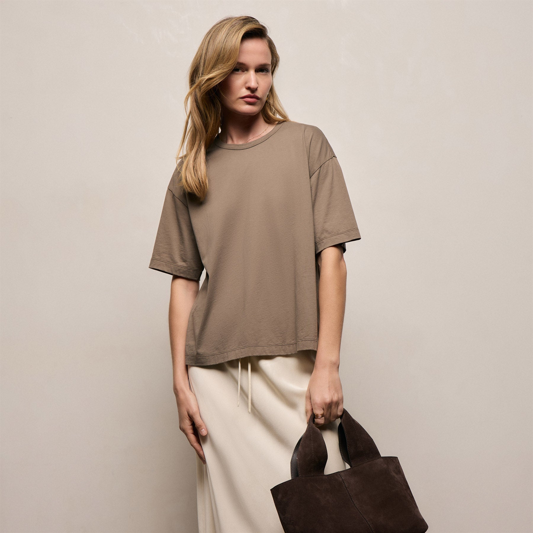 Lightweight Luxe Jersey Tee - Light Olive