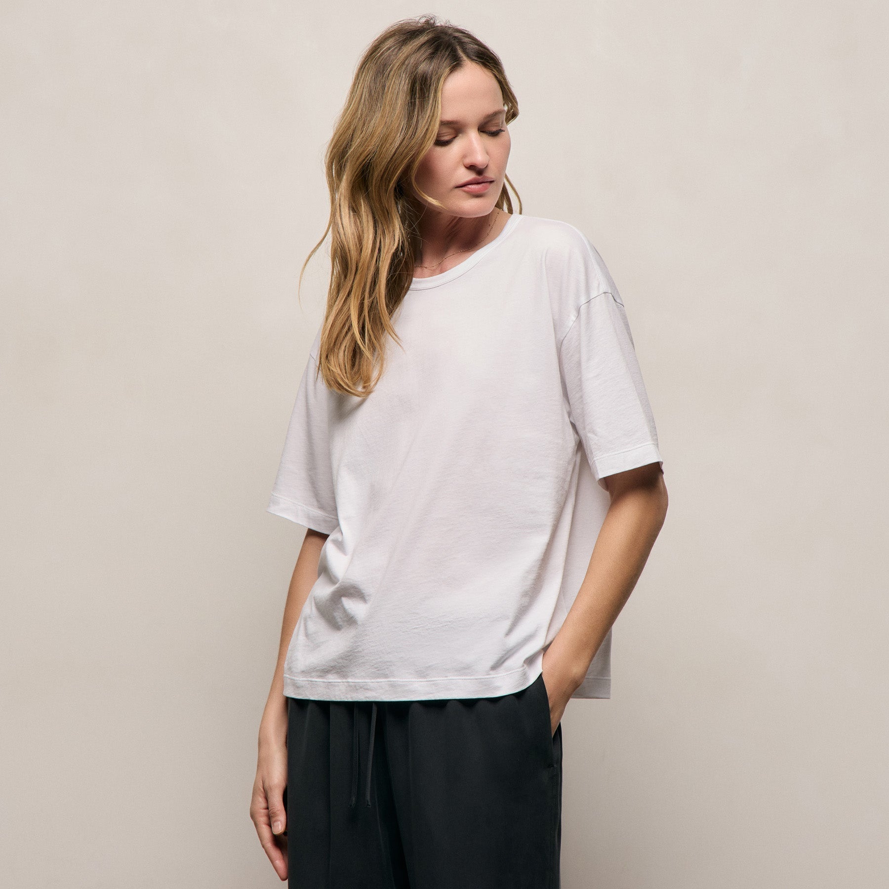 Lightweight Luxe Jersey Tee - White