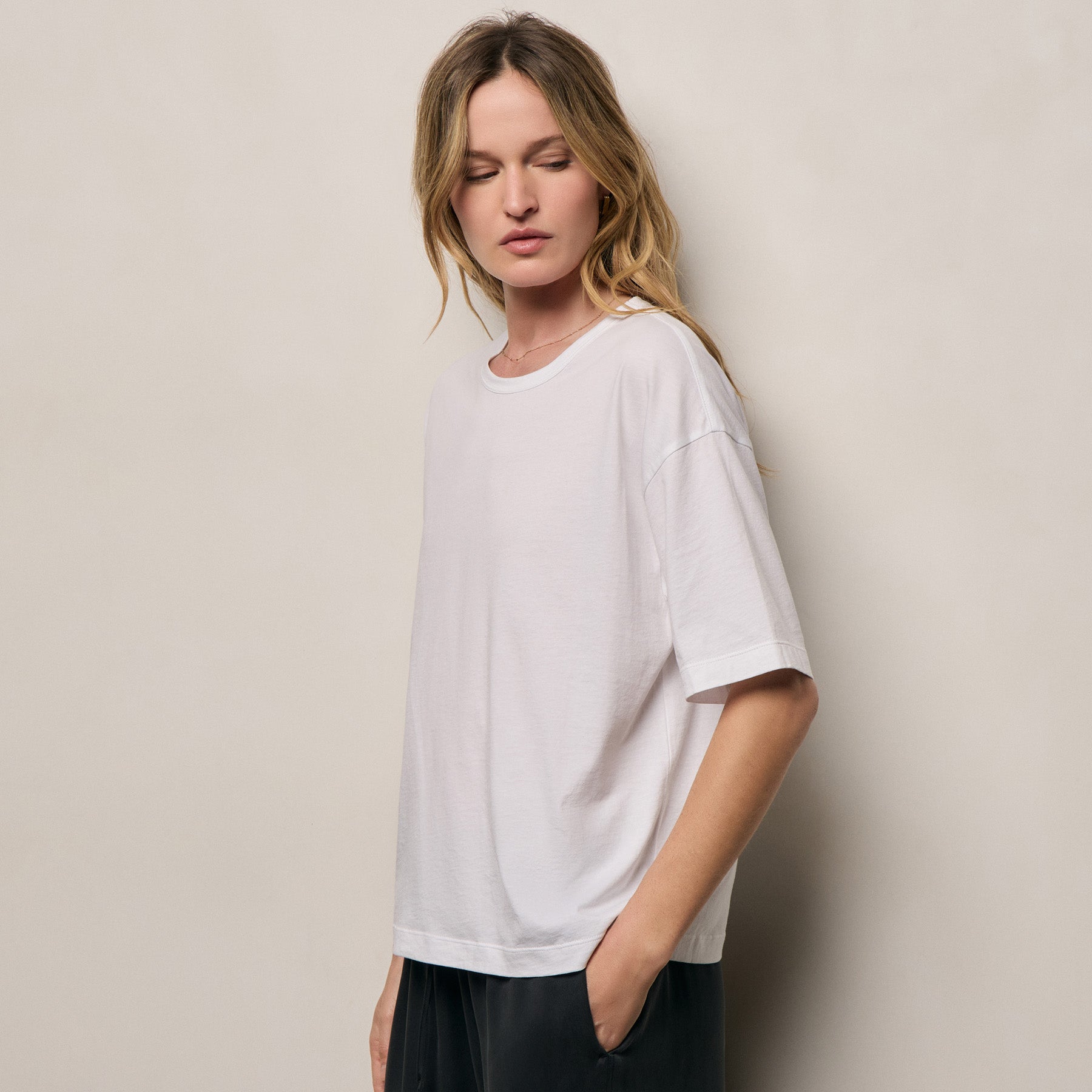 Lightweight Luxe Jersey Tee - White