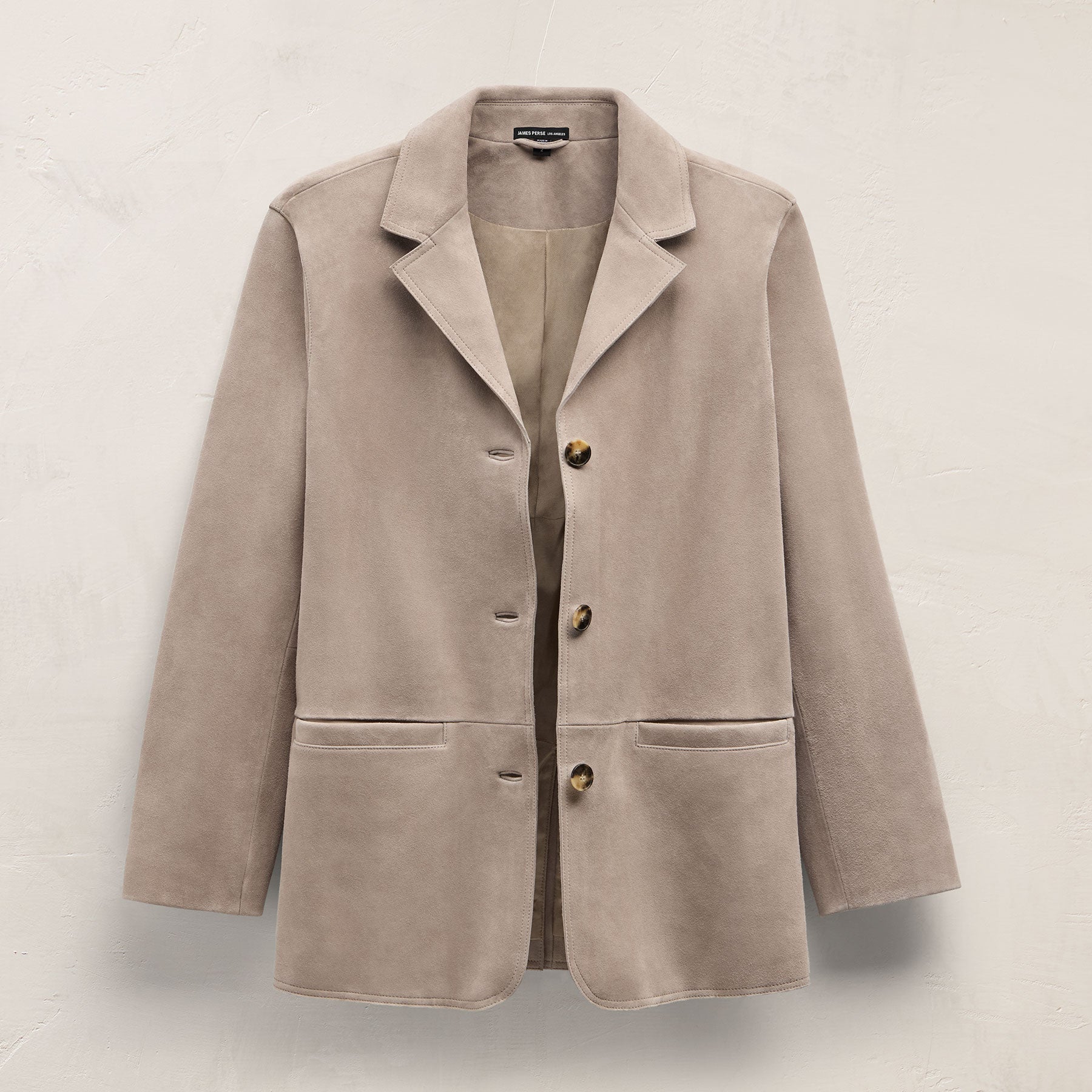 Relaxed Suede Blazer - Grout