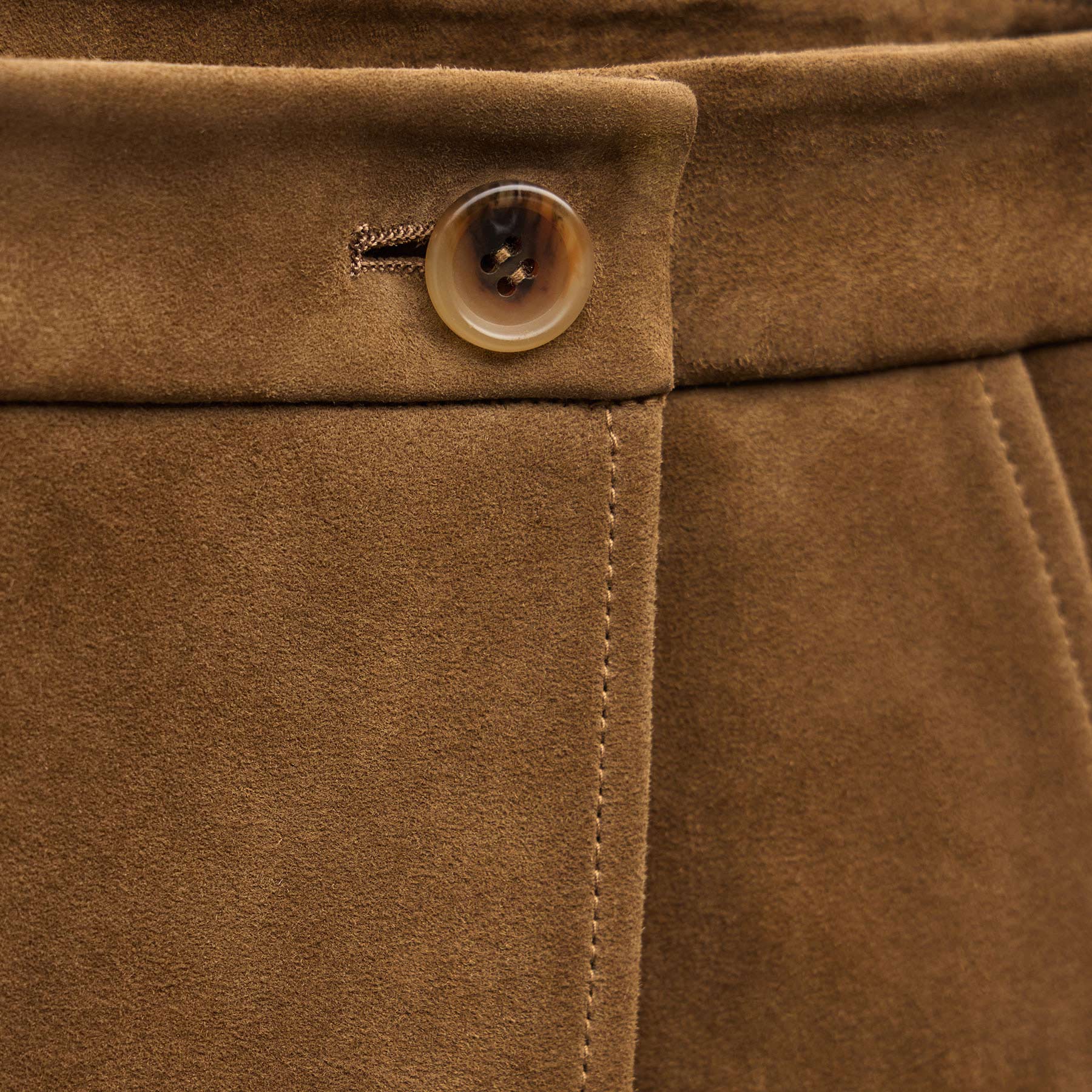 Wrap Front Suede Mini Skirt - Tabacco