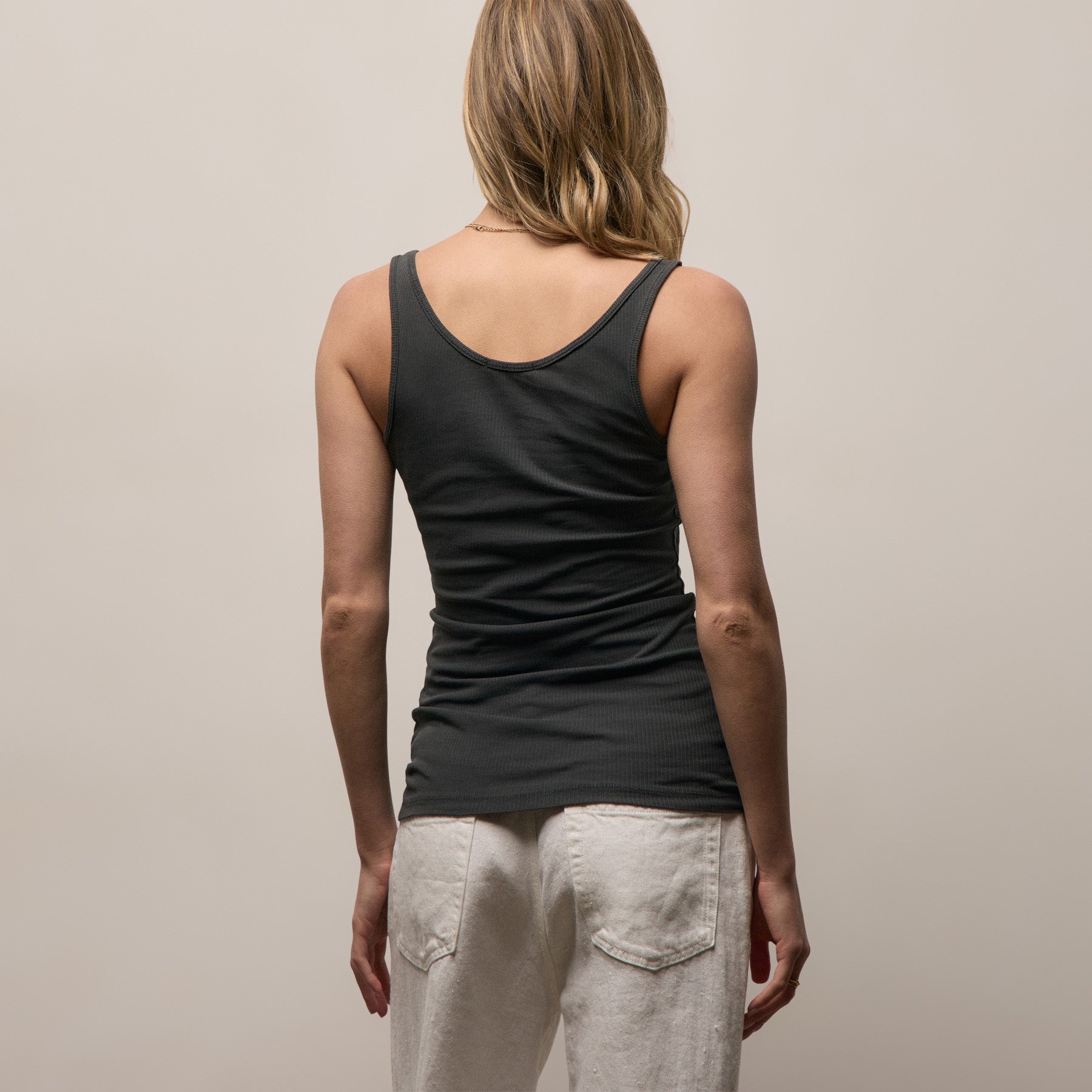 Ribbed Daily Tank - Carbon Pigment