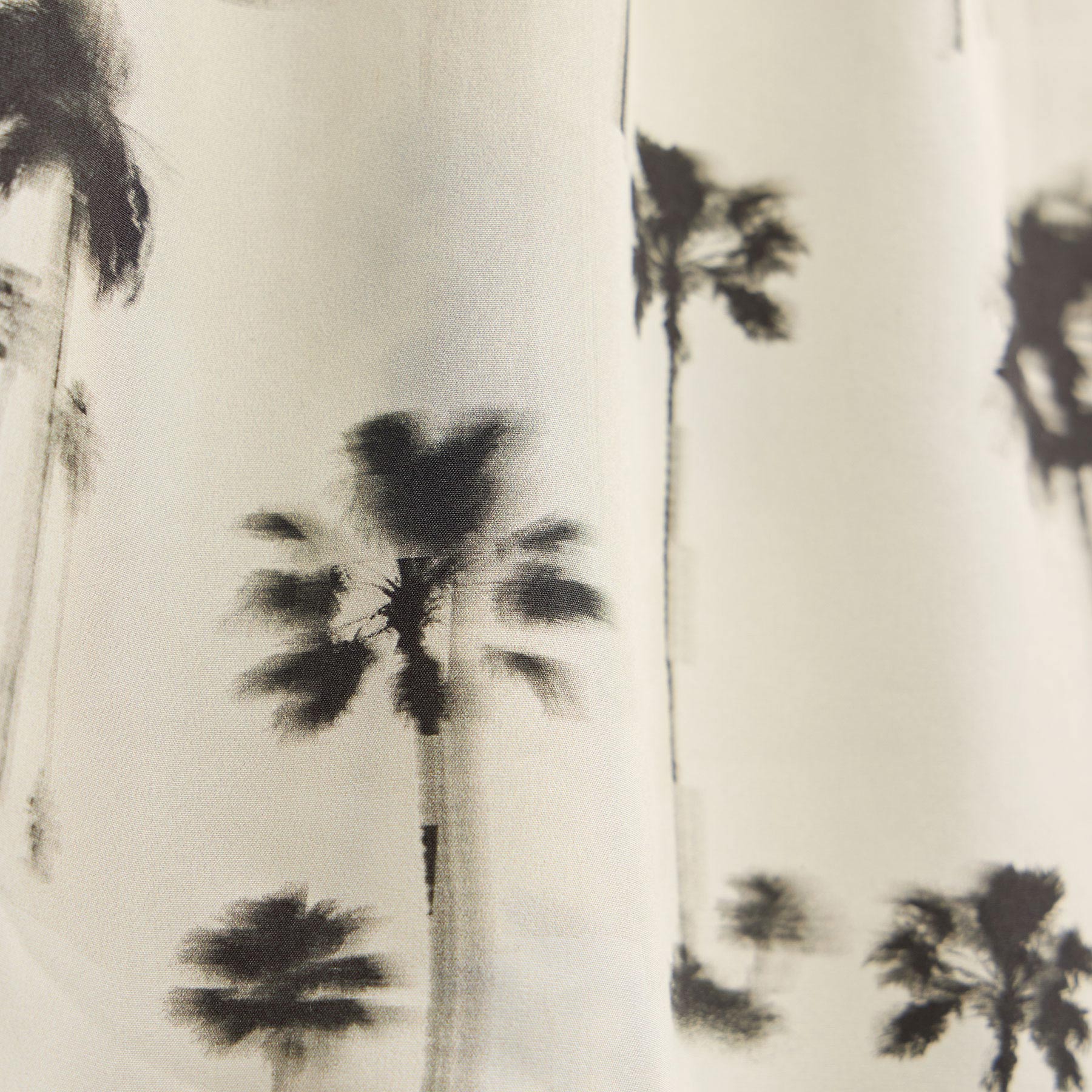 Printed Washed Silk Shortie - Allover Palm Print