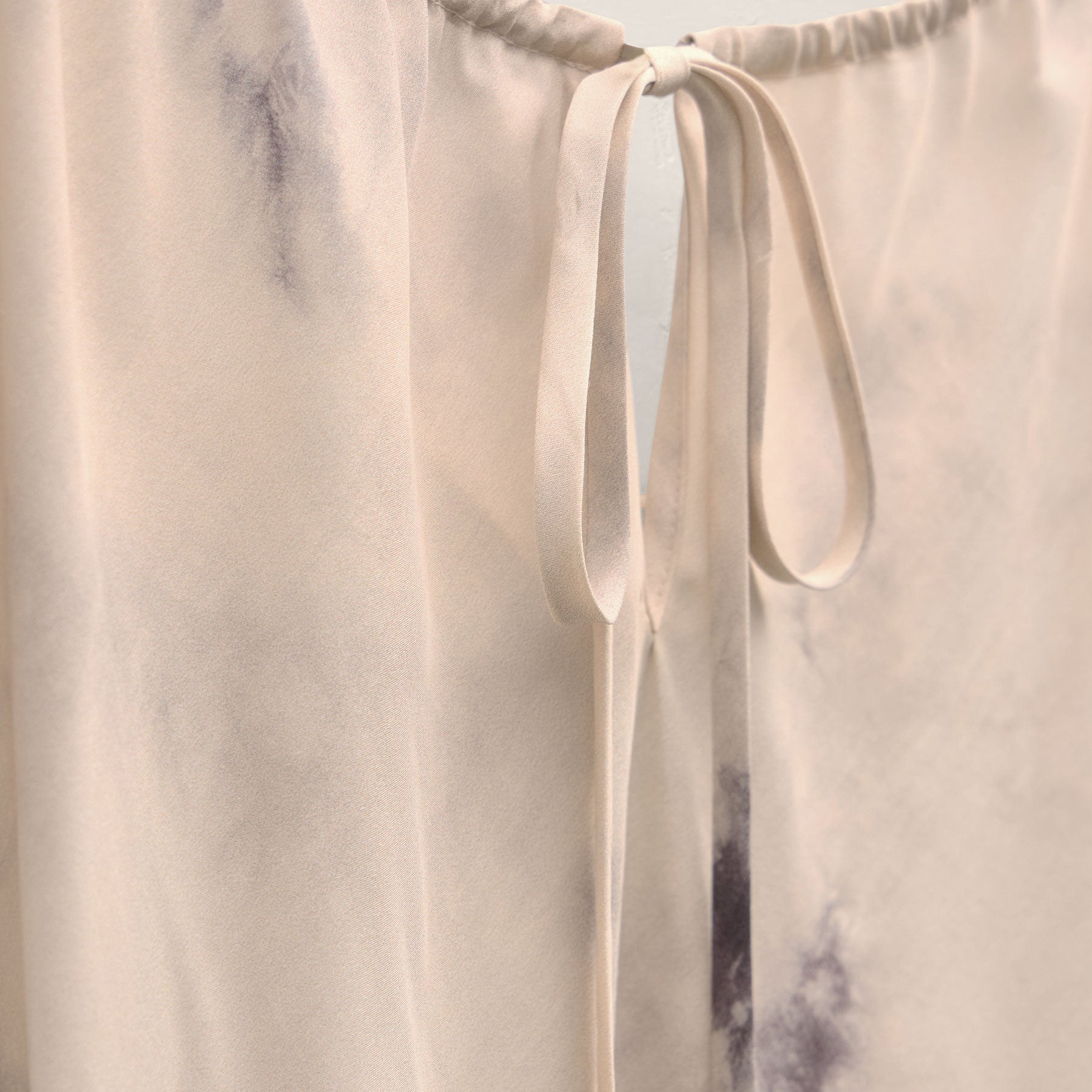 Printed Washed Silk Strappy Cami Dress - Pink Tie Dye