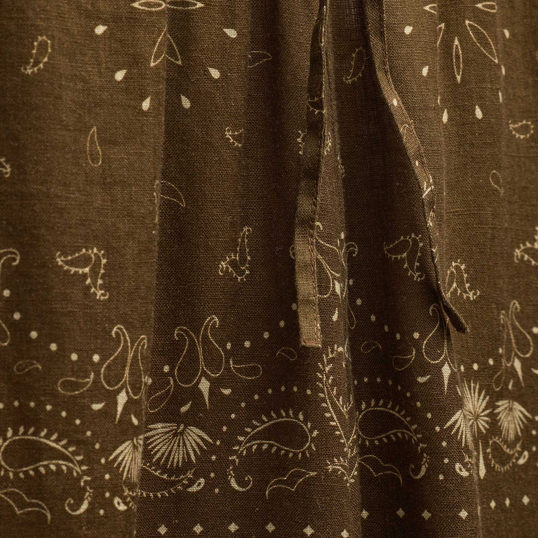 Palm Paisley Linen Wide Cuff Pant - Brown Bandana Print