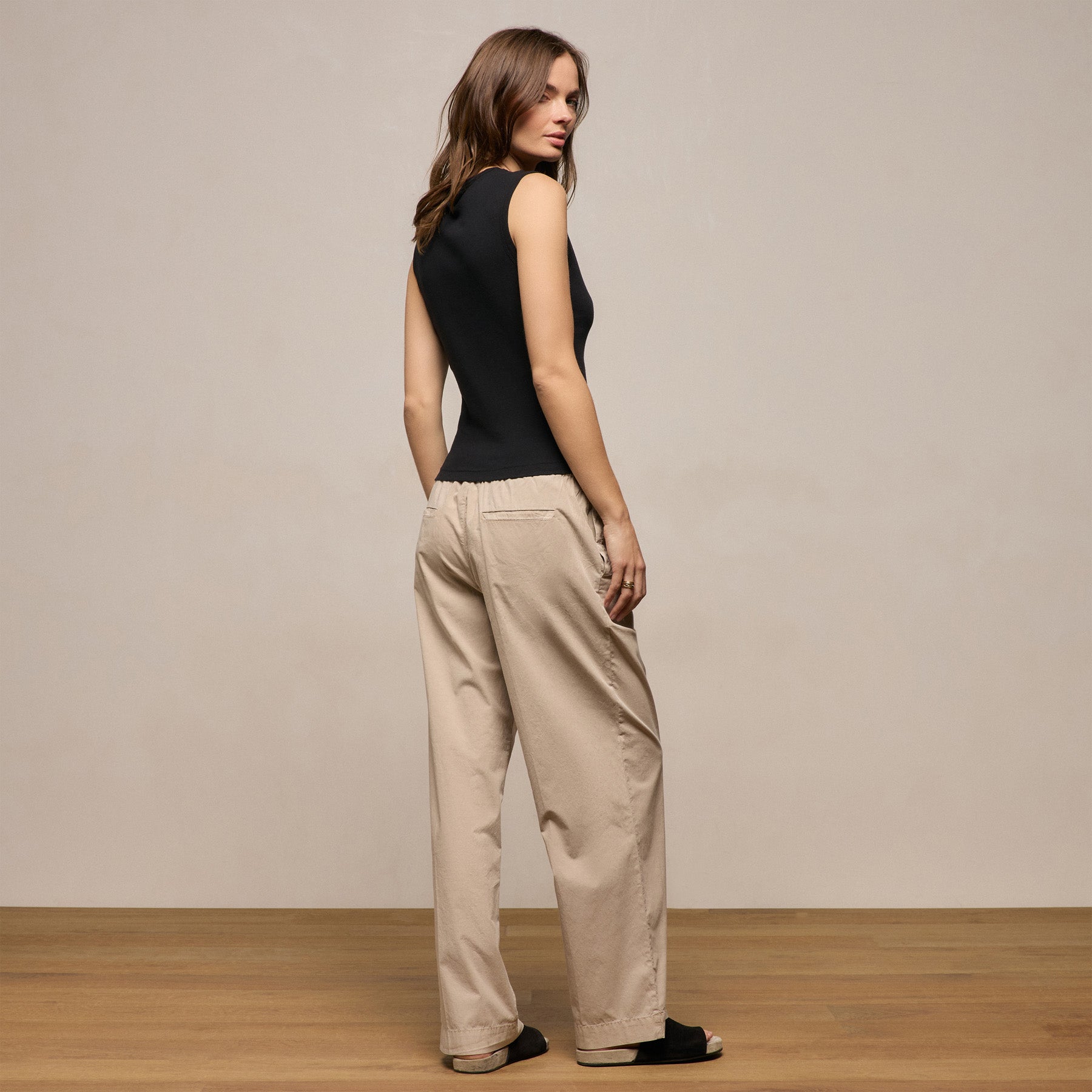 Stretch Poplin Drawcord Pant - Stone Pigment