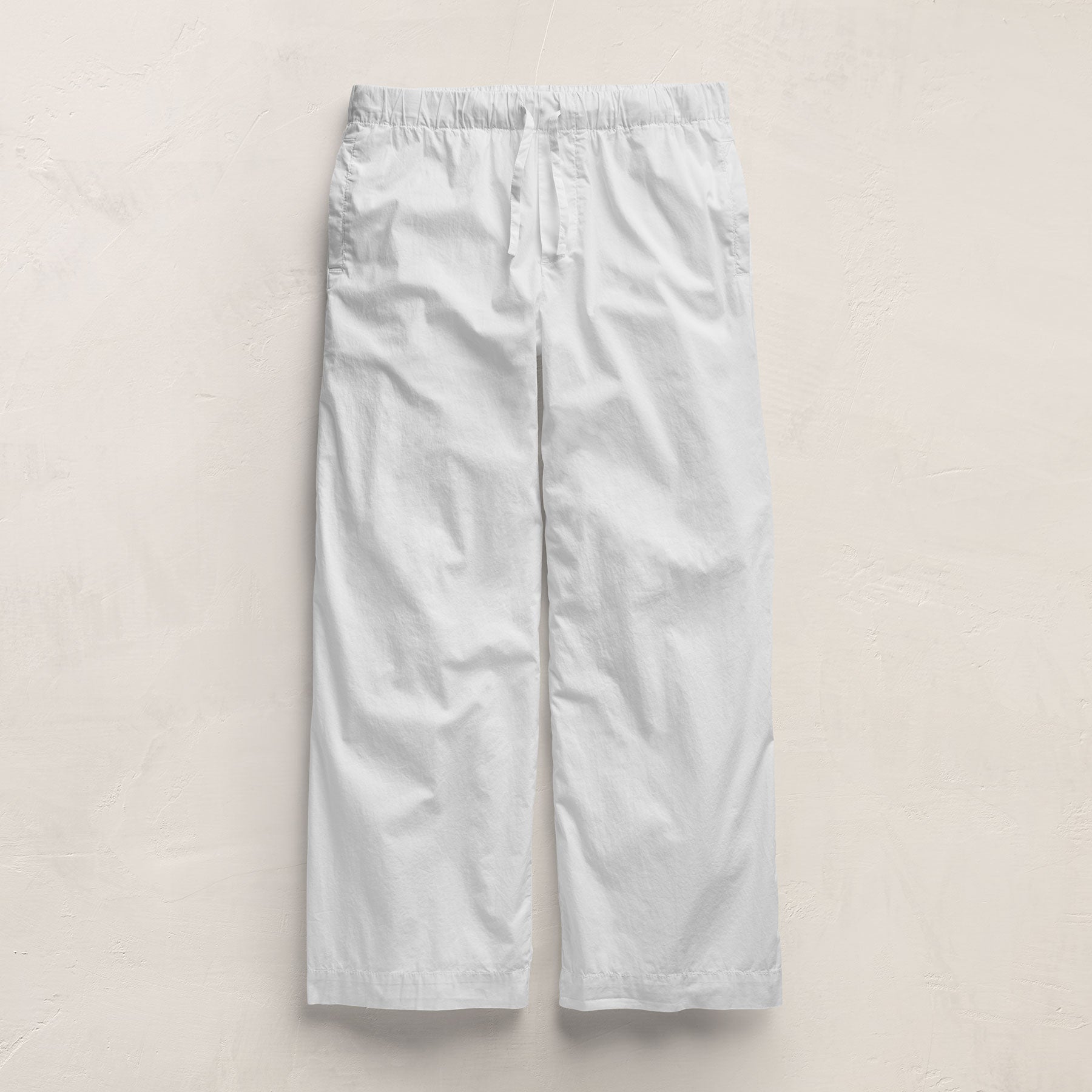 Stretch Poplin Drawcord Pant - White
