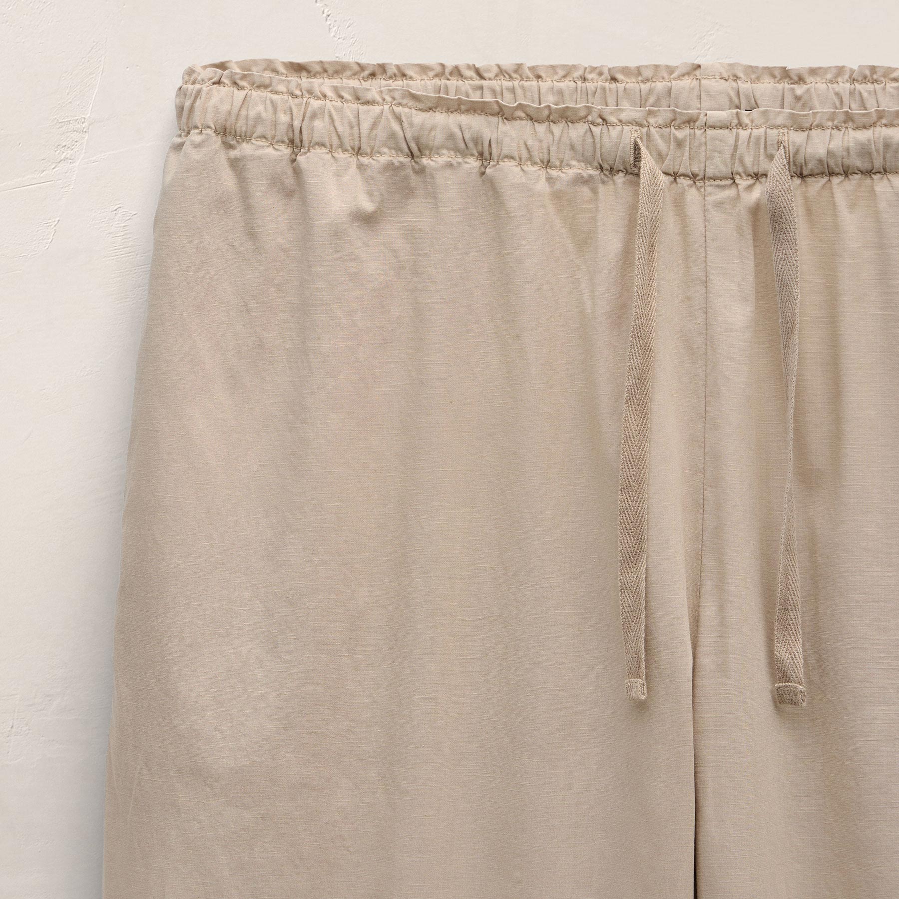 Cotton Linen Poplin Wide Cuff Pant - Stone Pigment