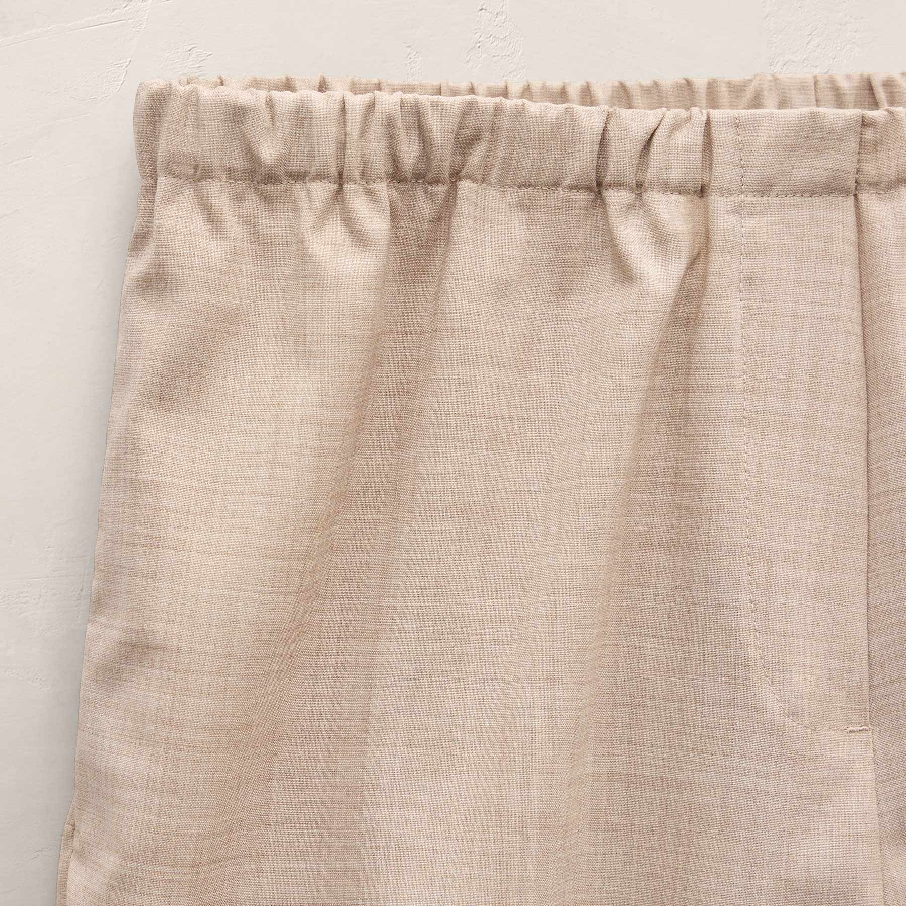 Wool Blend Melange Boxer Short - Heather Stone
