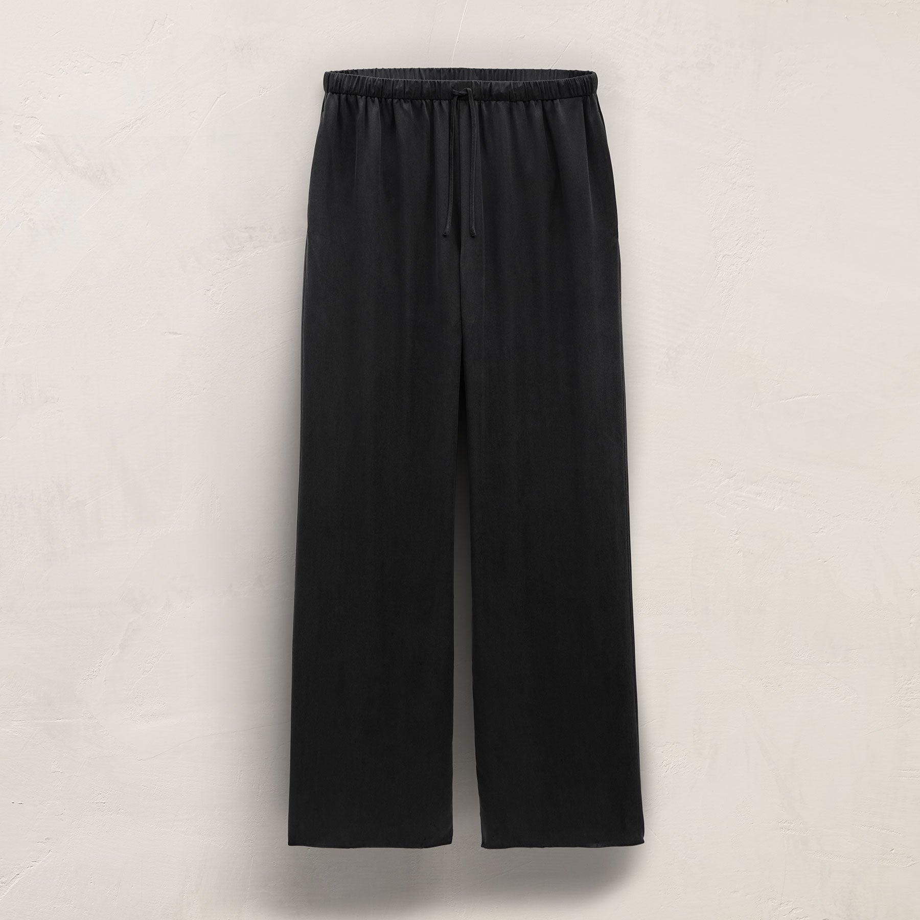 Silk Charmeuse Drawstring Pant - Black