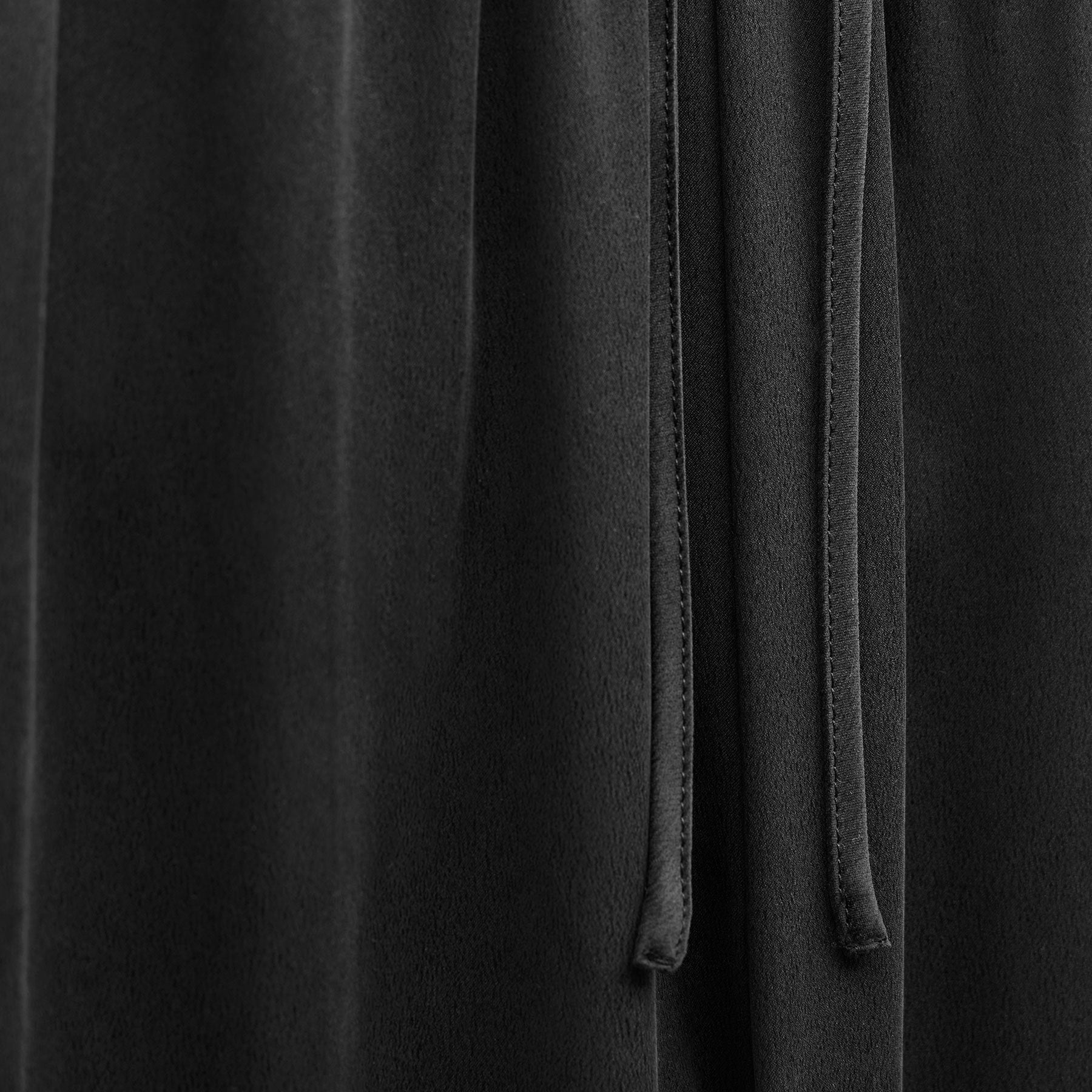 Silk Charmeuse Drawstring Pant - Black