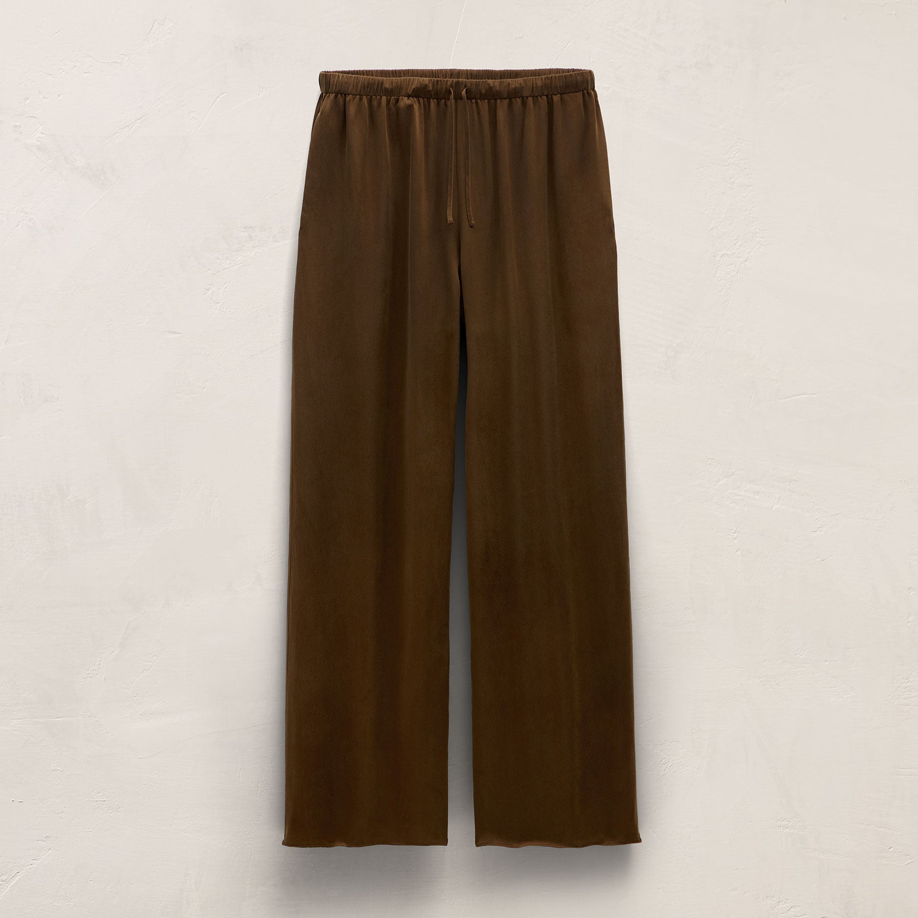 Silk Charmeuse Drawstring Pant - Cocoa