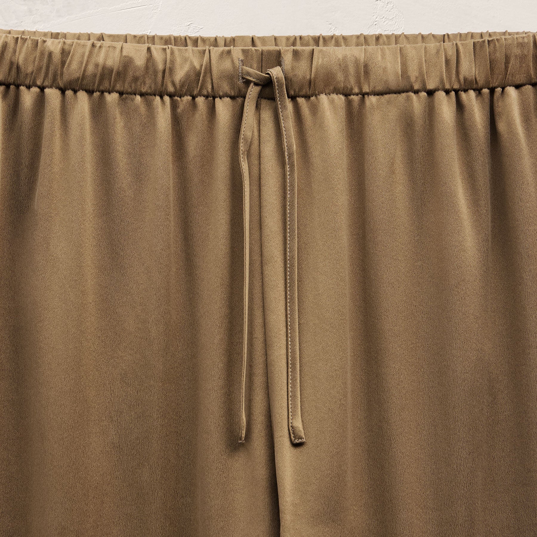 Silk Charmeuse Drawstring Pant - Honey