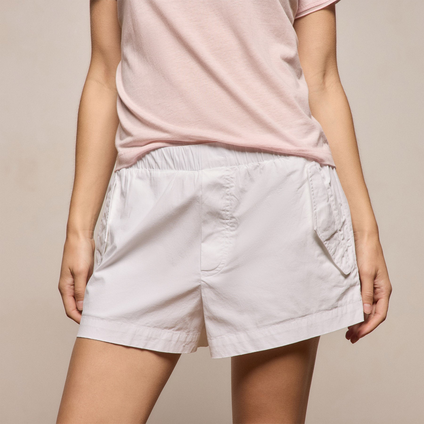 Stretch Poplin Surplus Short - White