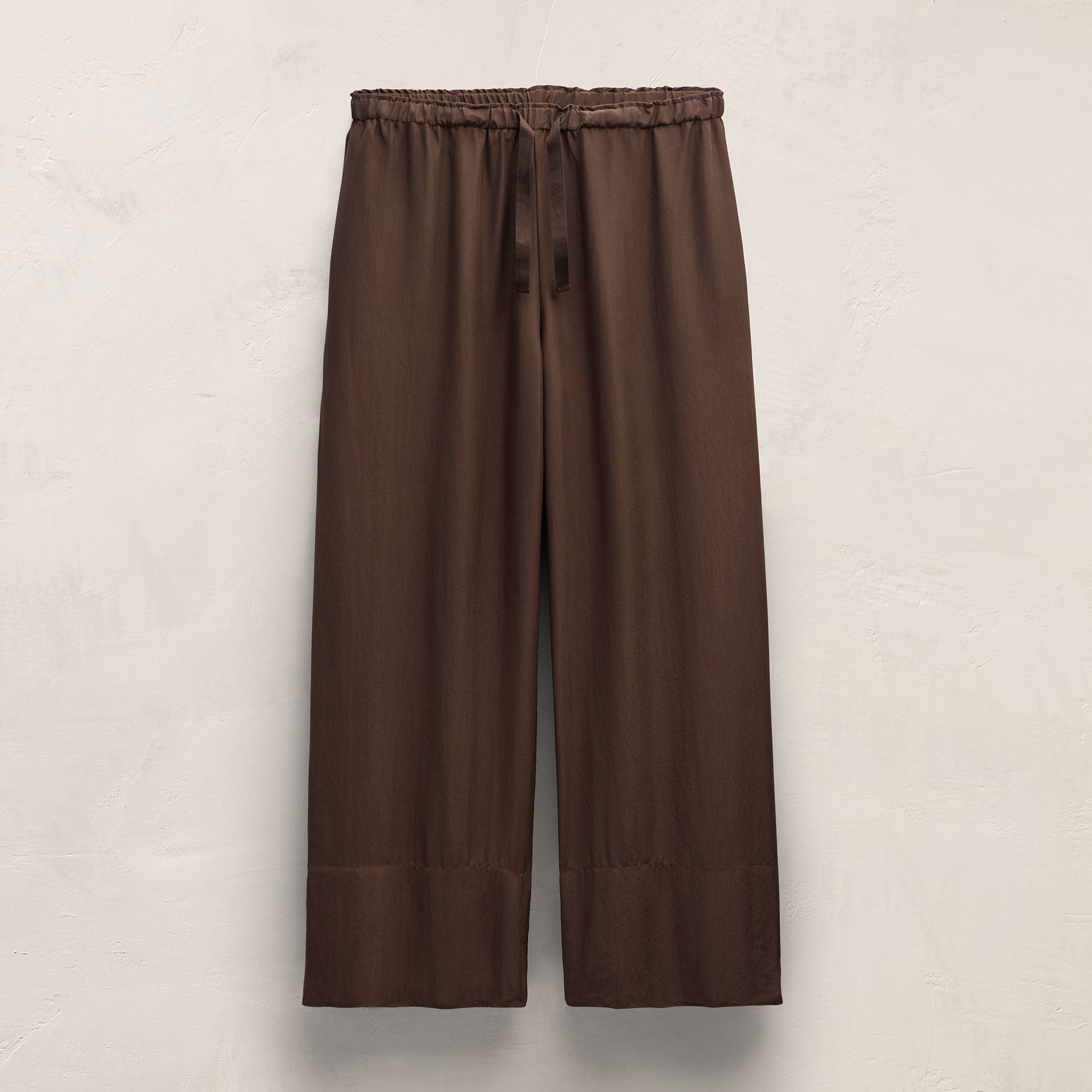 Washed Silk Wide Cuff Pant - Washed Brown