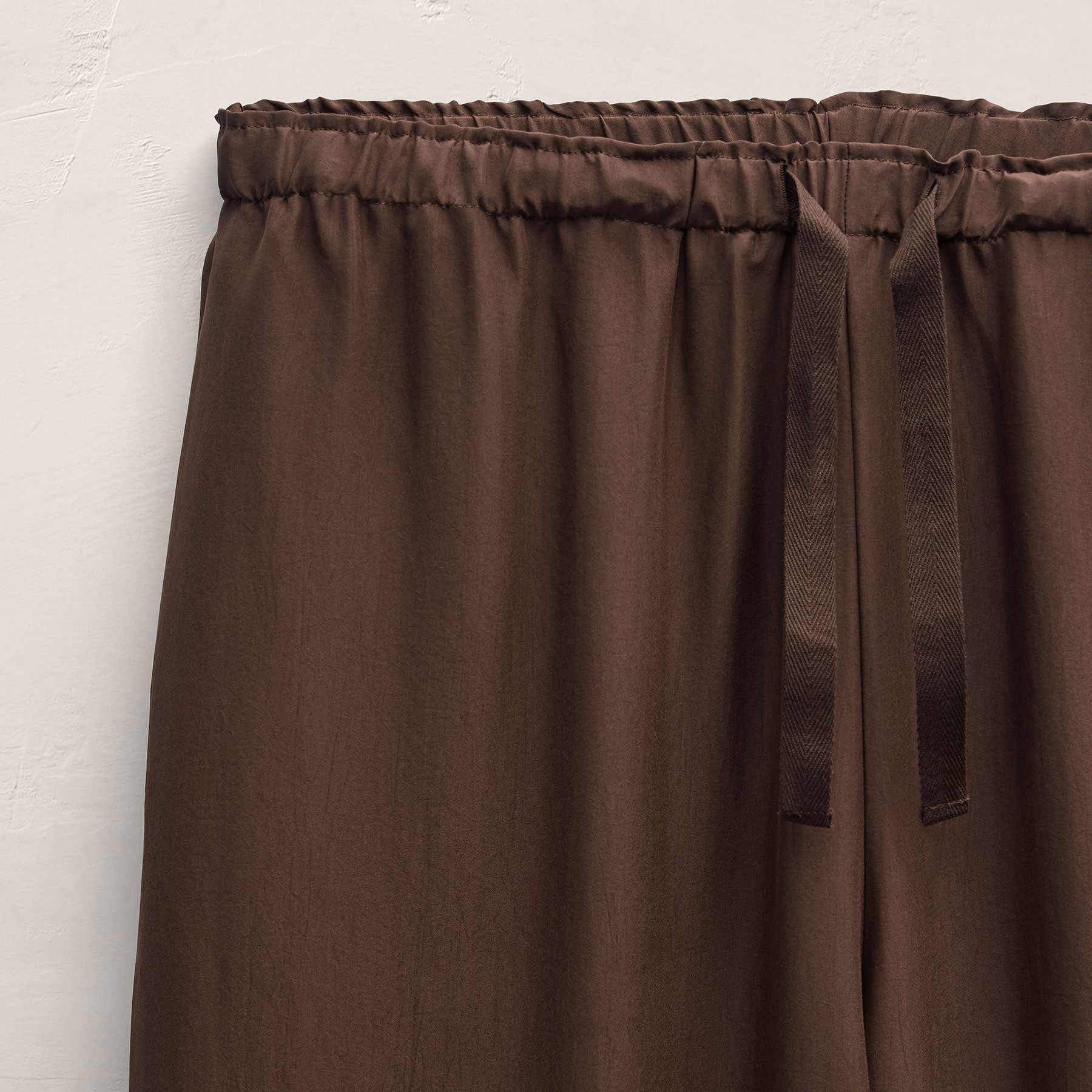 Washed Silk Wide Cuff Pant - Washed Brown