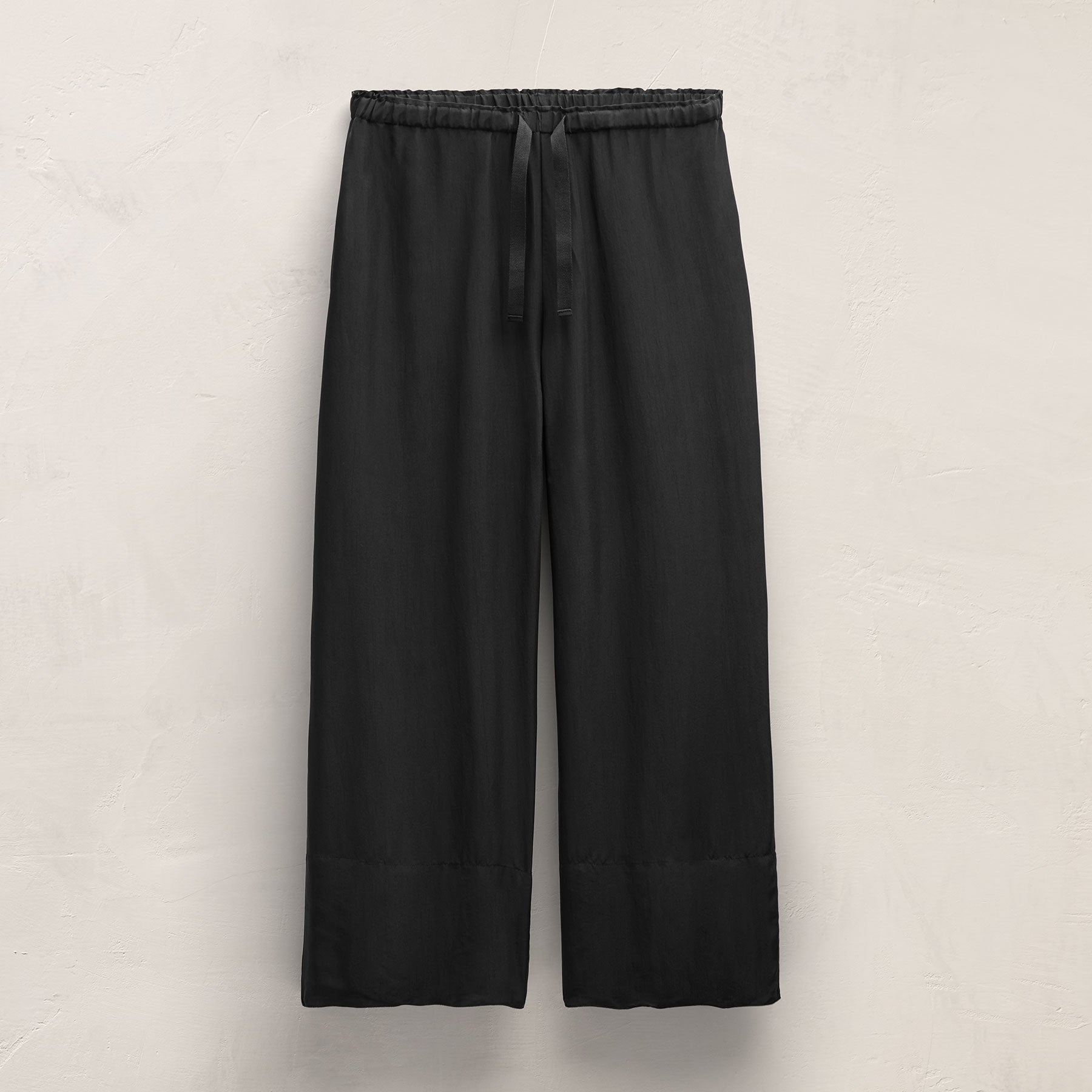 Washed Silk Wide Cuff Pant - Washed Black