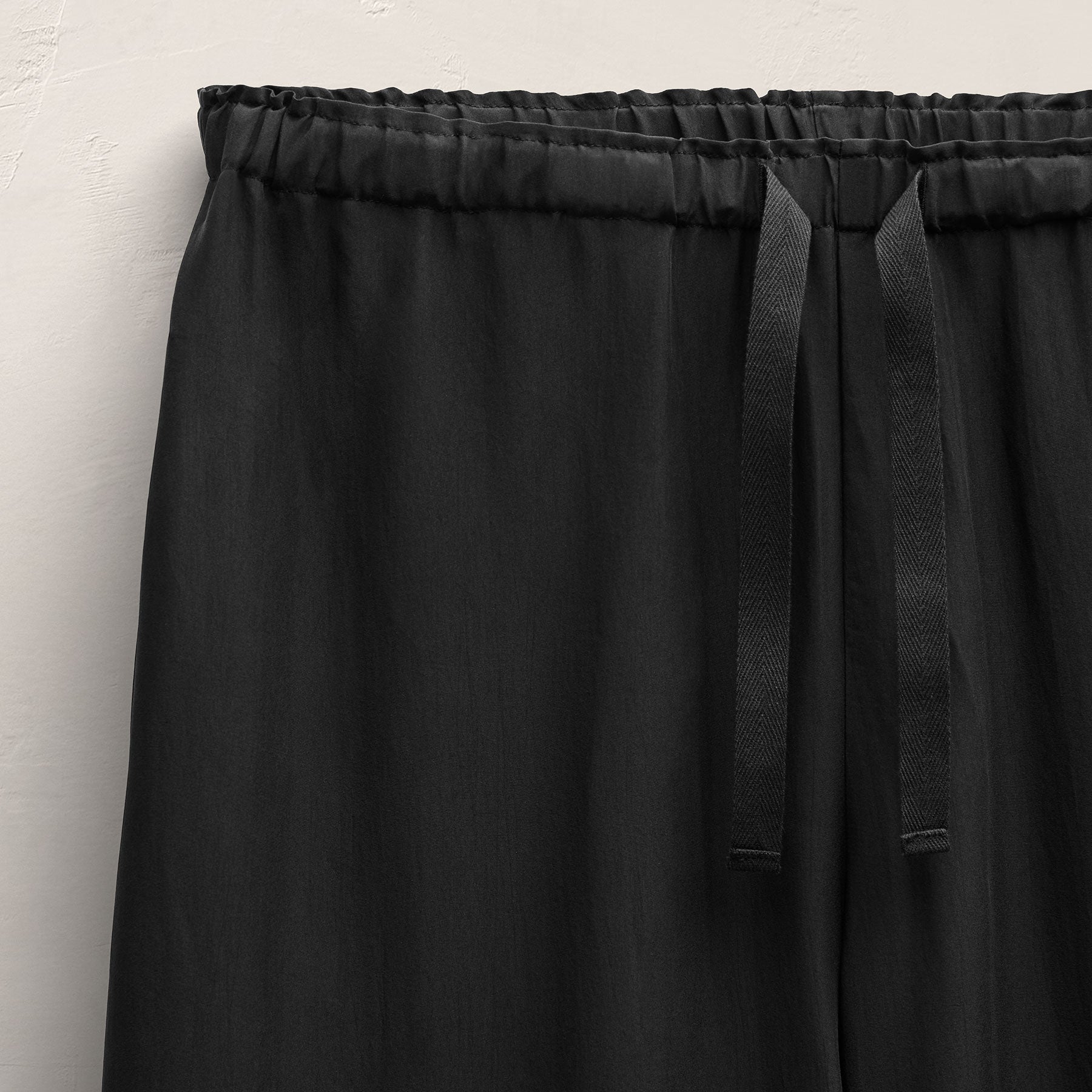 Washed Silk Wide Cuff Pant - Washed Black