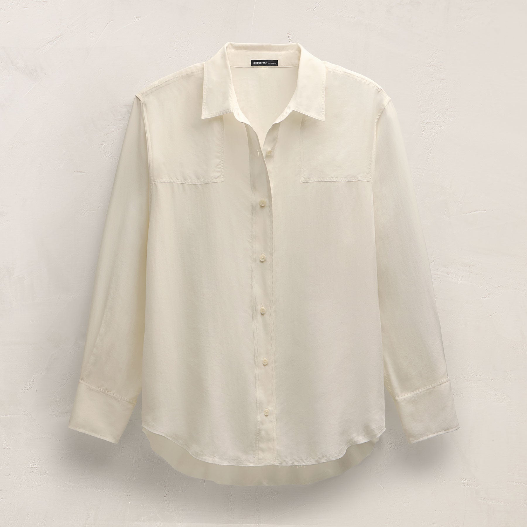 Washed Silk Patch Shirt - Ivory