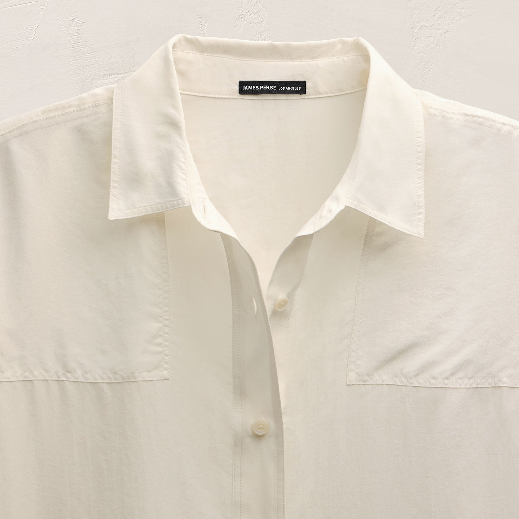 Washed Silk Patch Shirt - Ivory