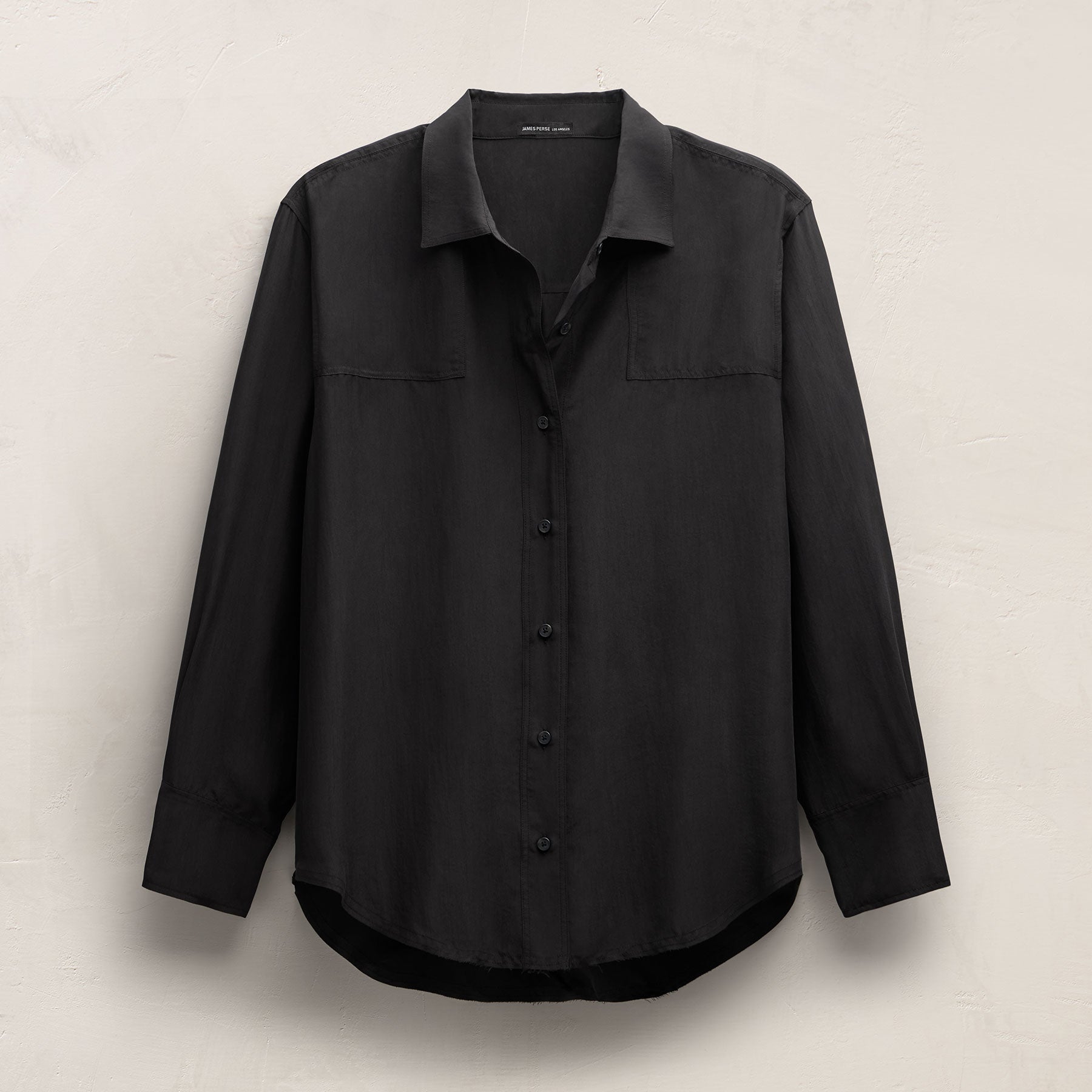Washed Silk Patch Shirt - Washed Black