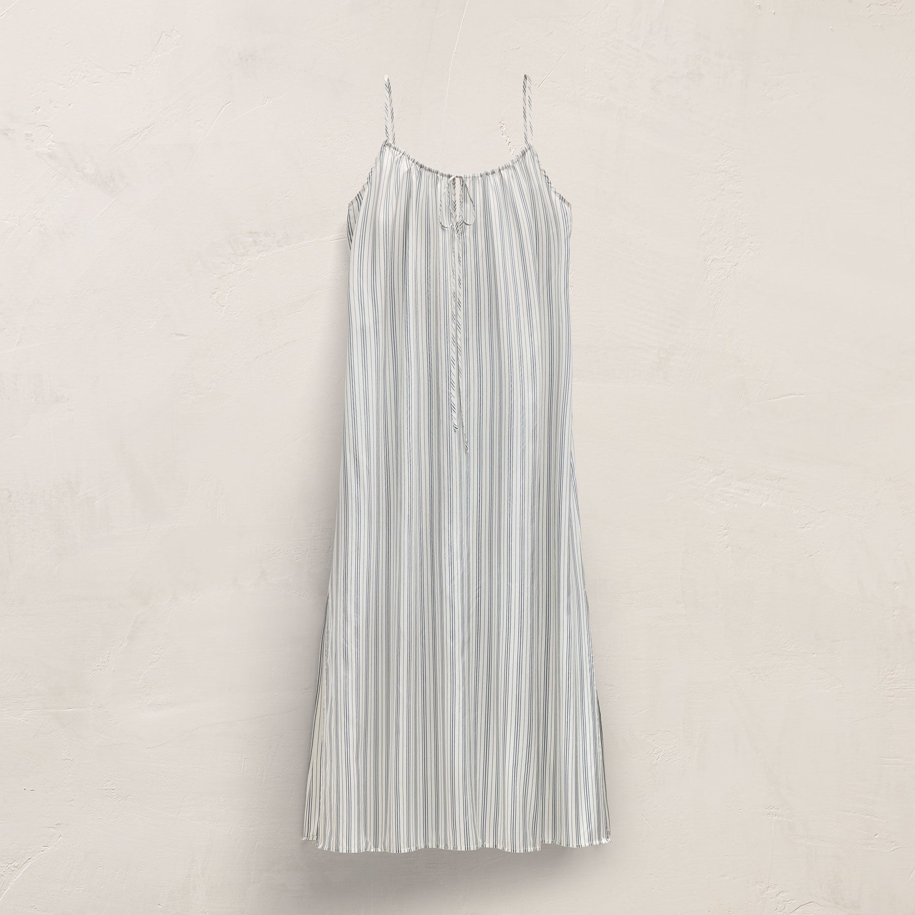 Silk Stripe Strappy Tie Dress - Pacific Stripe