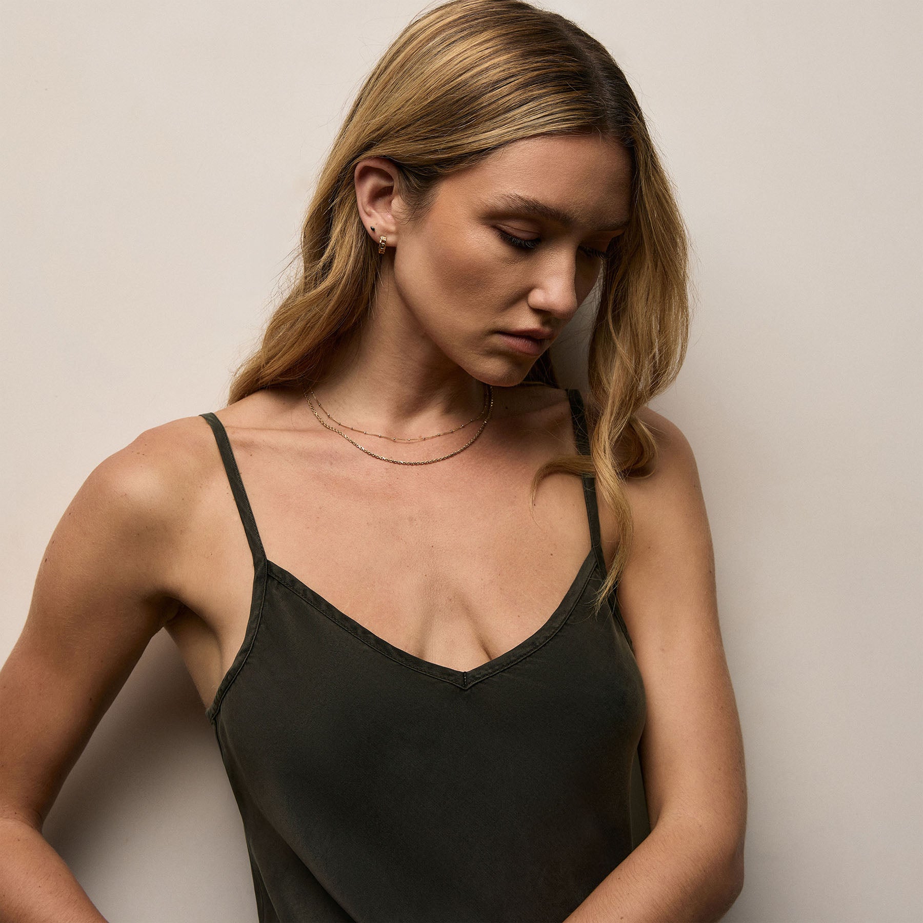 Satin Cami Slip Dress - Hemlock Pigment