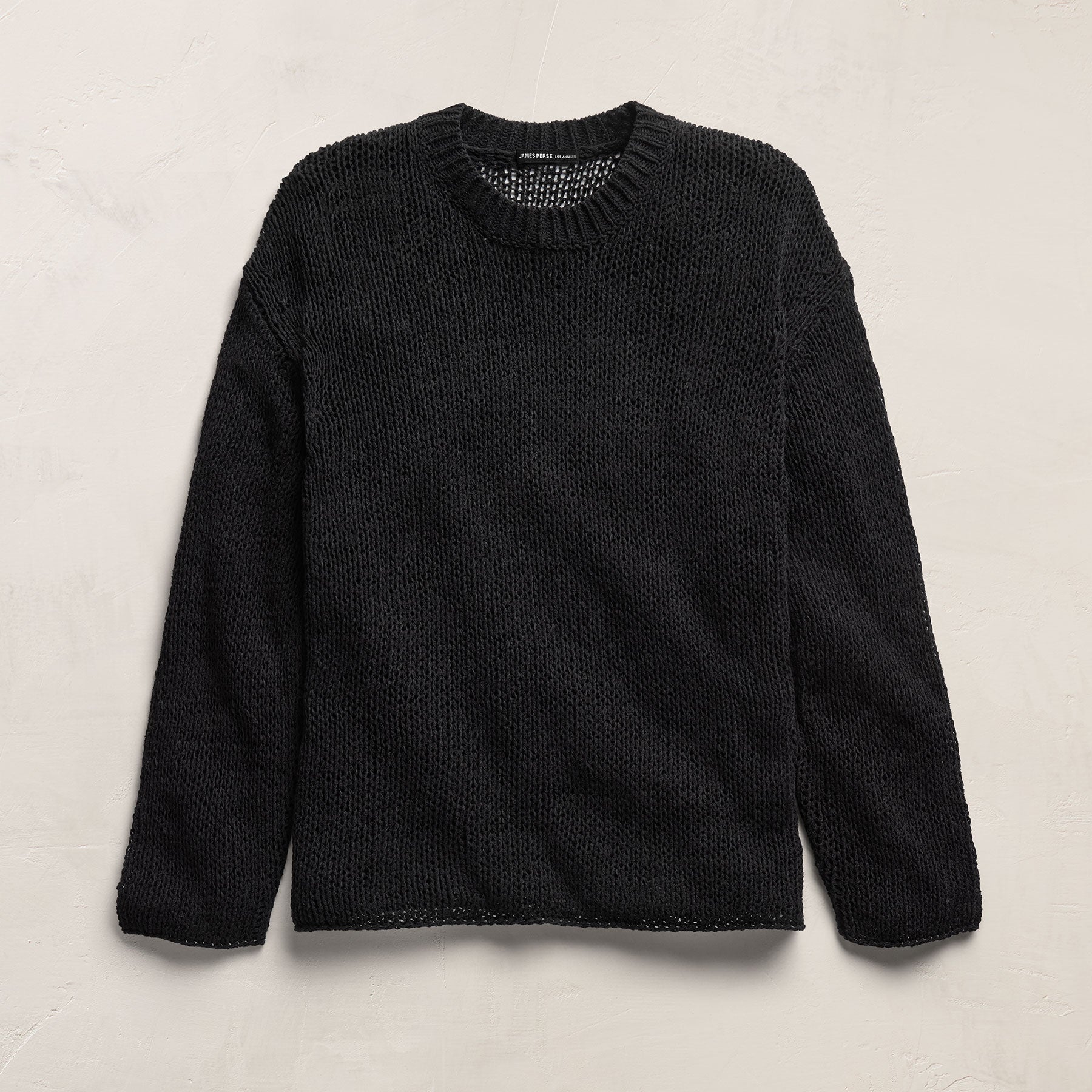 Oversized Cotton Linen Beach Sweater - Black
