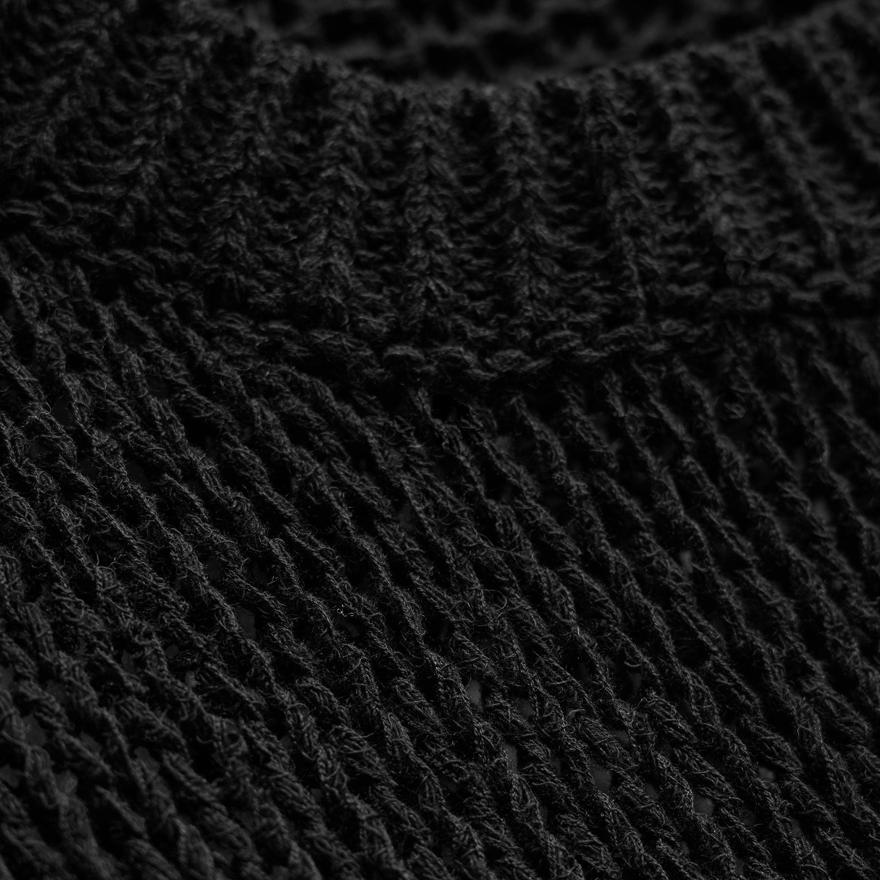 Oversized Cotton Linen Beach Sweater - Black