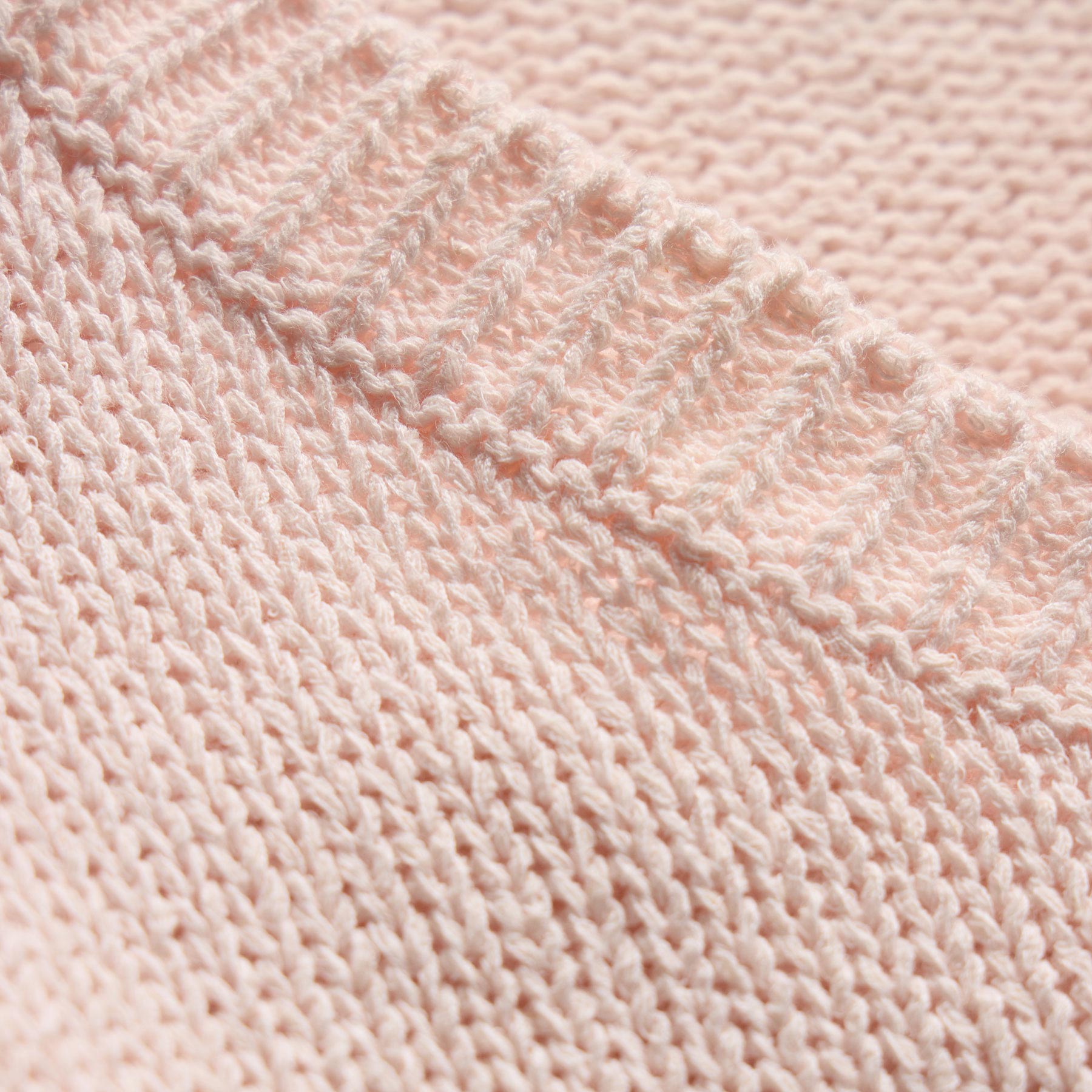 Cotton Linen V Neck Boxy Sweater - Light Rose Quartz