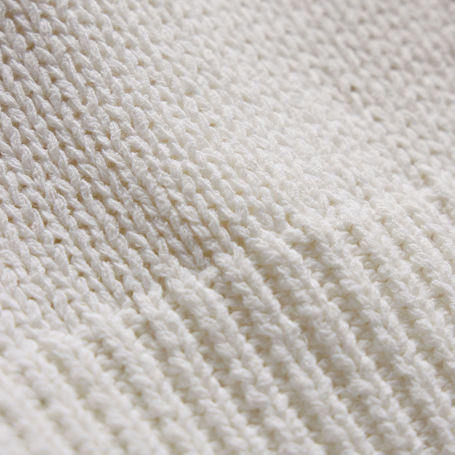 Cotton Linen V Neck Boxy Sweater - Off White