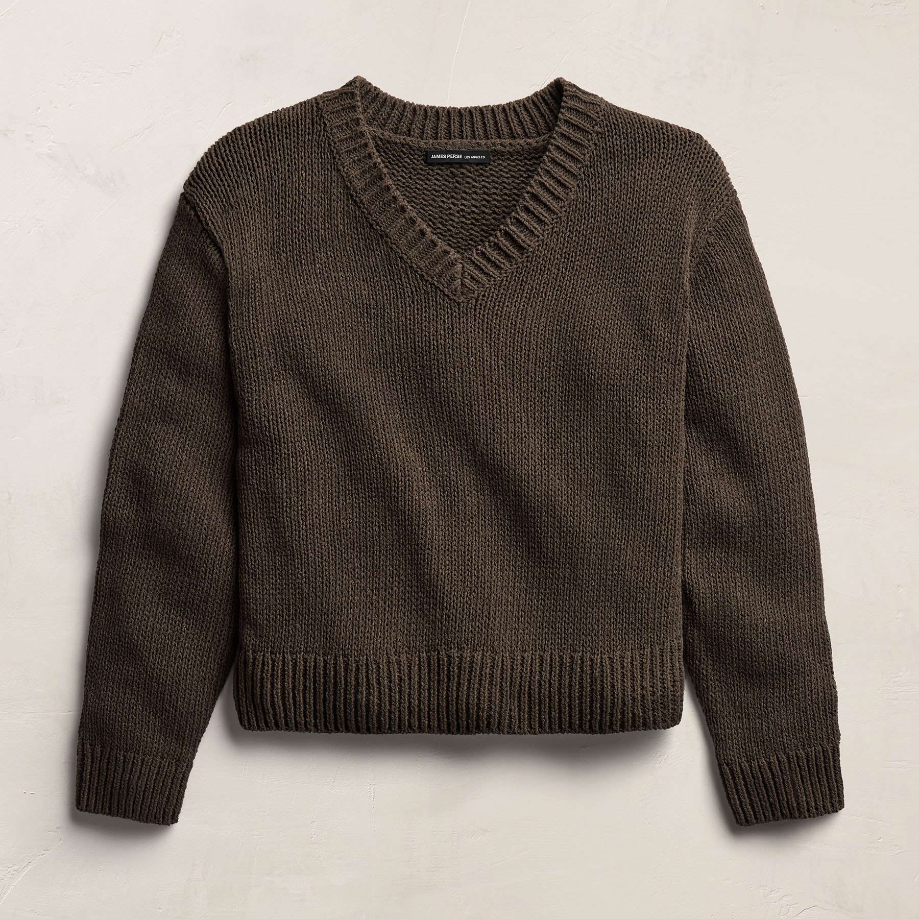 Cotton Linen V Neck Boxy Sweater - Storm