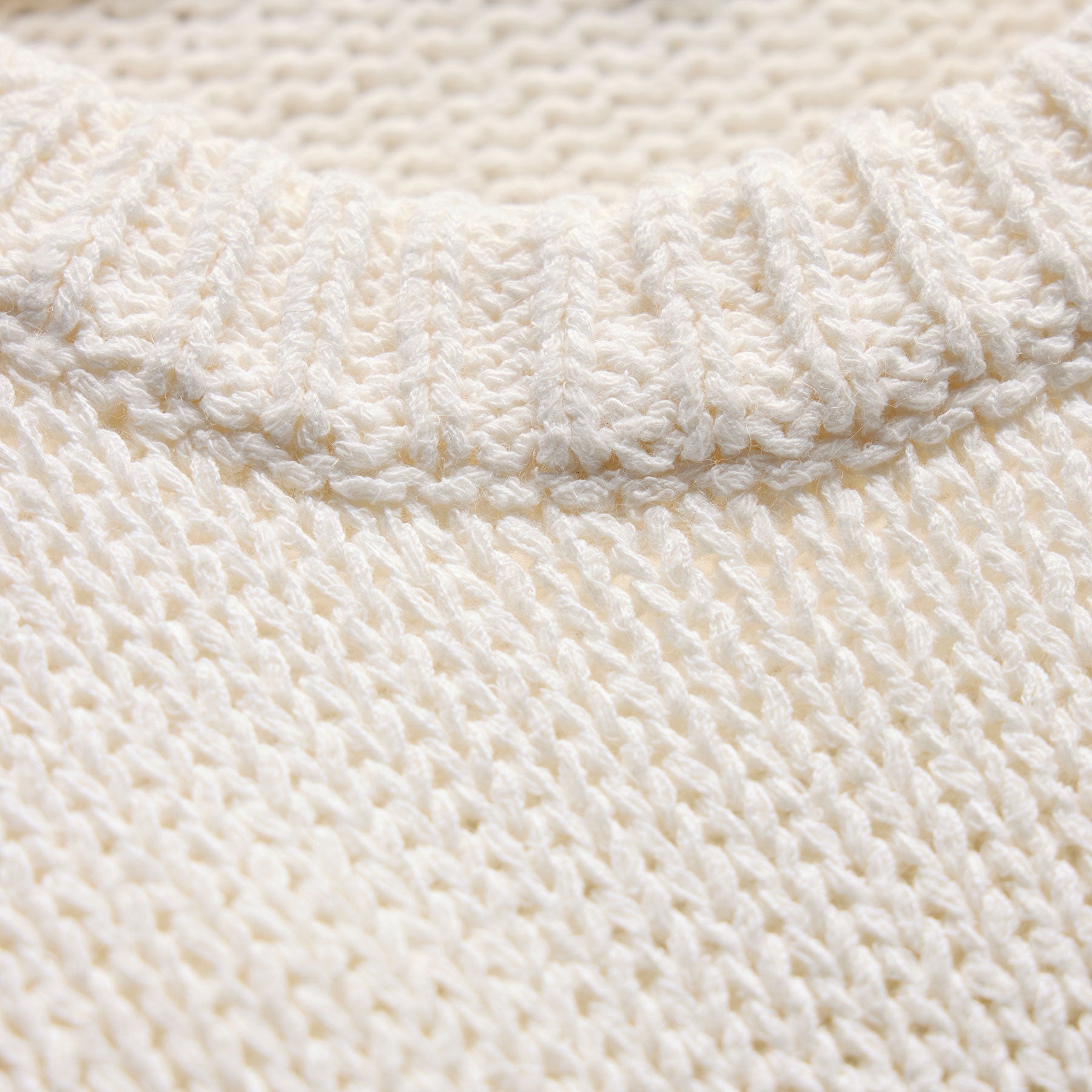 Textured Linen Cotton Sweater - Off White