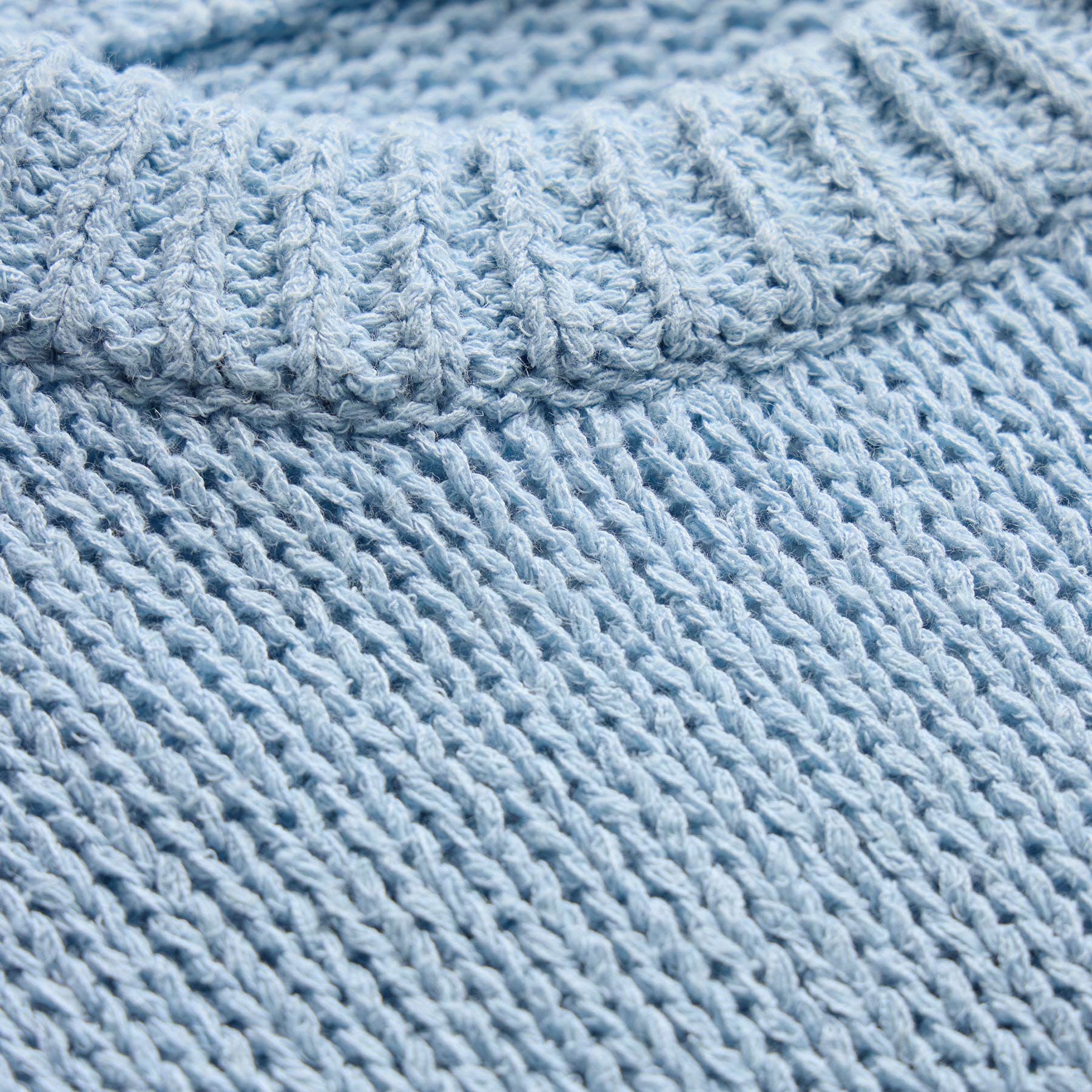 Textured Linen Cotton Sweater - Pale Azul