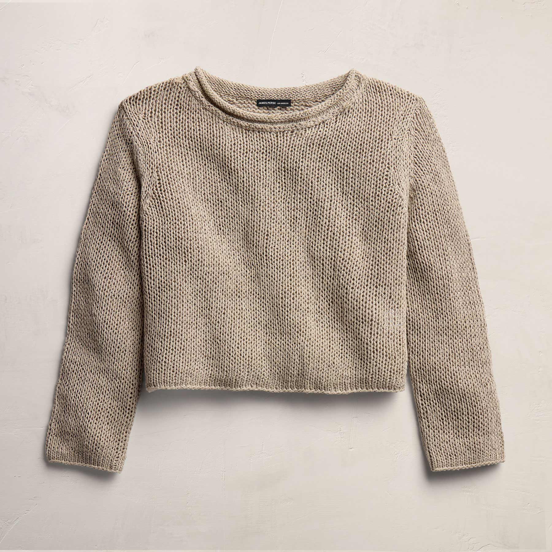 Cotton Linen Pullover Sweater - Overcast