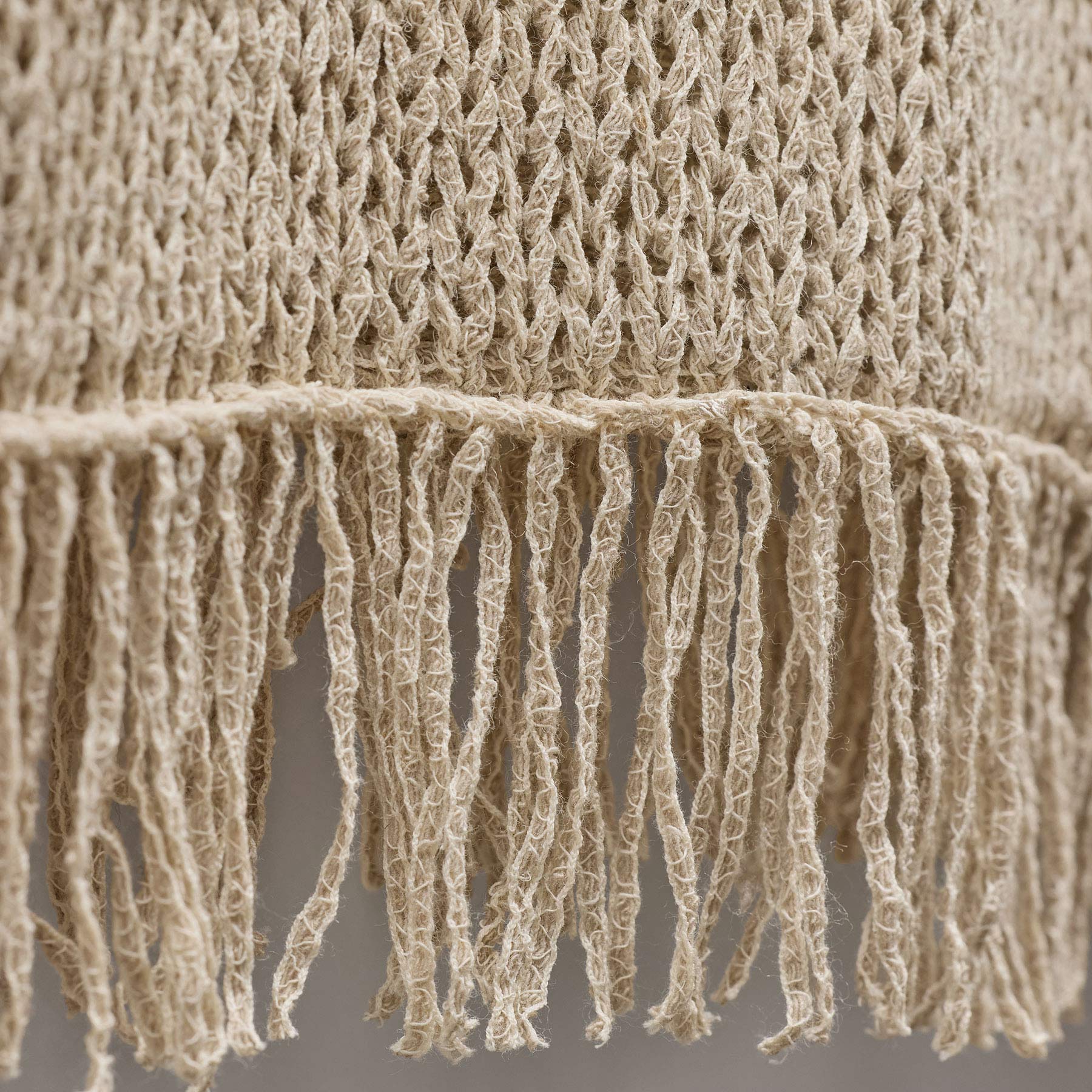 Baja Fringe Cotton Linen Tunic - Natural