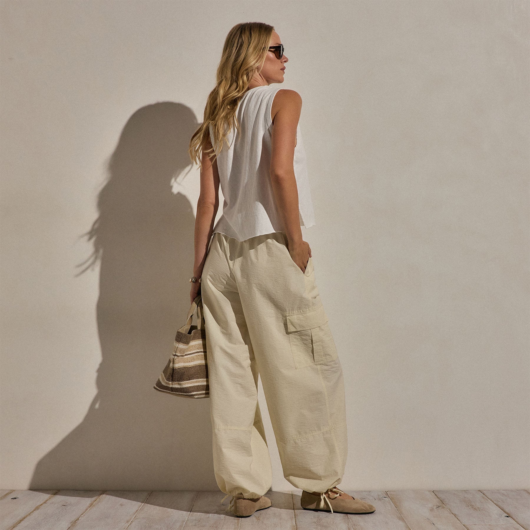 Parachute Cargo Pants - Ecru