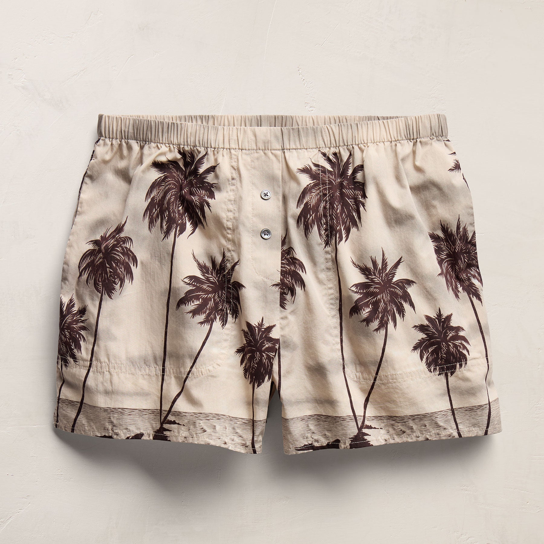 Palm Printed Boxer Short - Stone