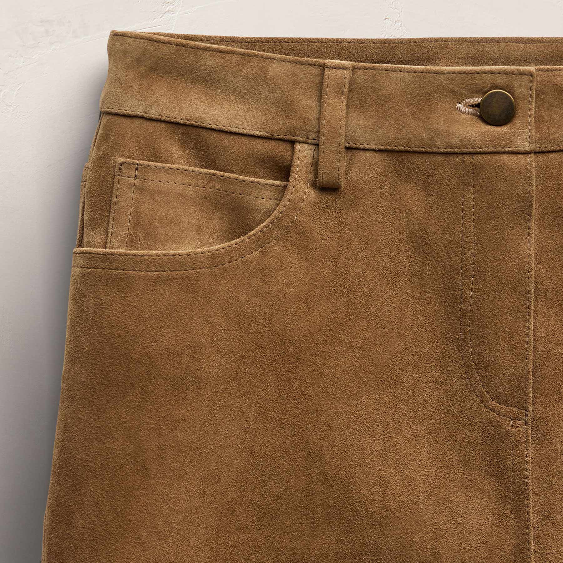 Suede Mini Skirt - Dark Sand