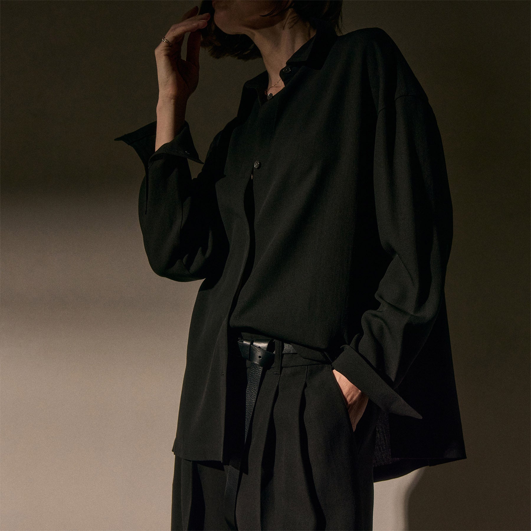 Tencel Wool Blouse - Black