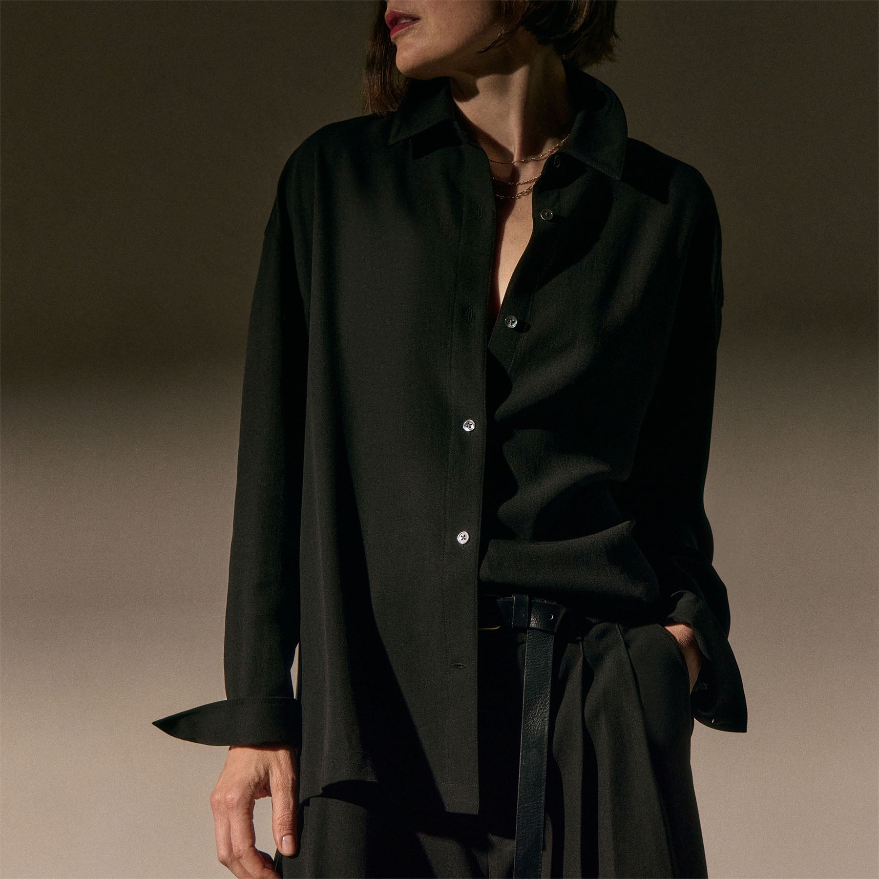 Tencel Wool Blouse - Black