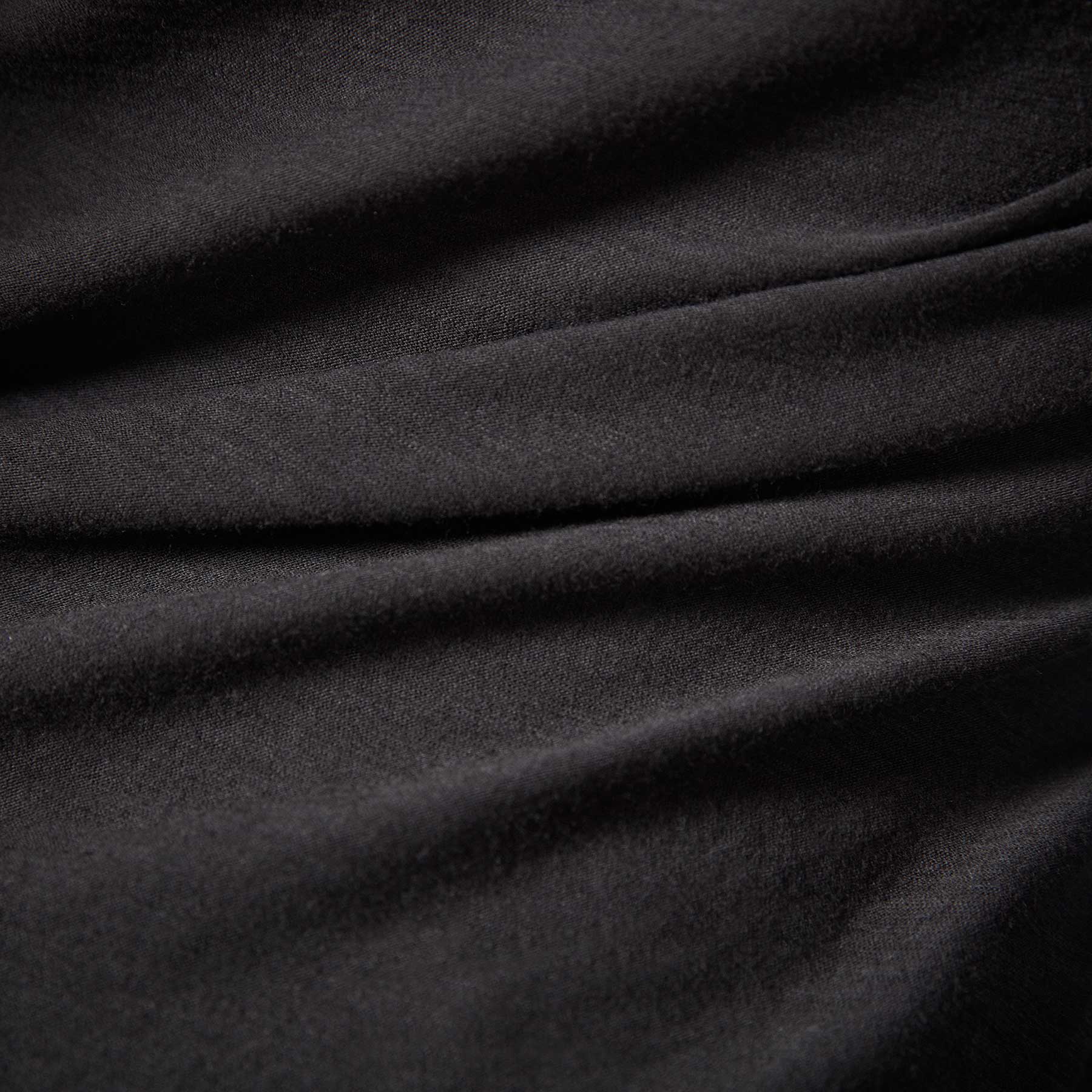 Sheer Slub Long Sleeve Crew - Black