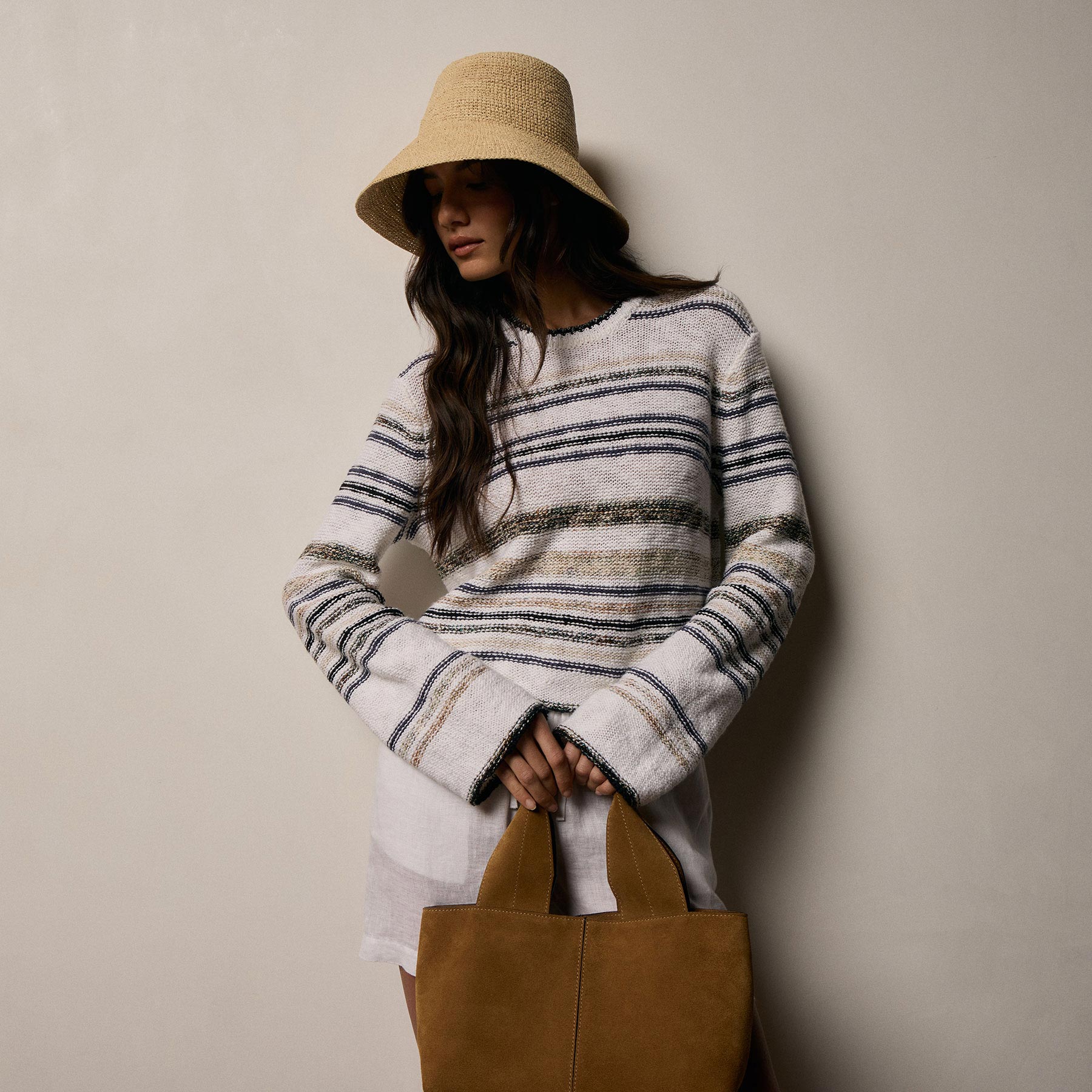 Grey Cape Multi Stripe Sweater - Neutral Multi Stripe