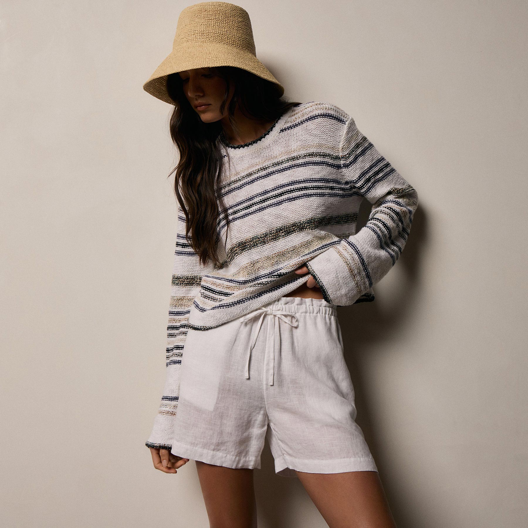 Grey Cape Multi Stripe Sweater - Neutral Multi Stripe