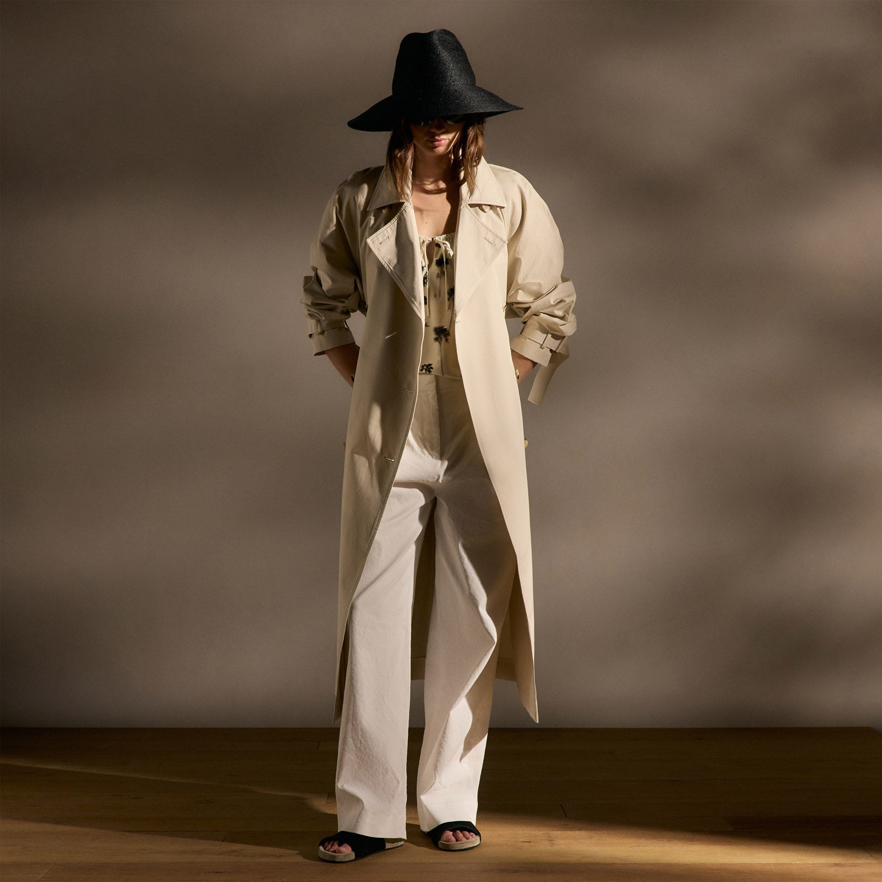 Italian Heavy Poplin Trench Coat - Beige