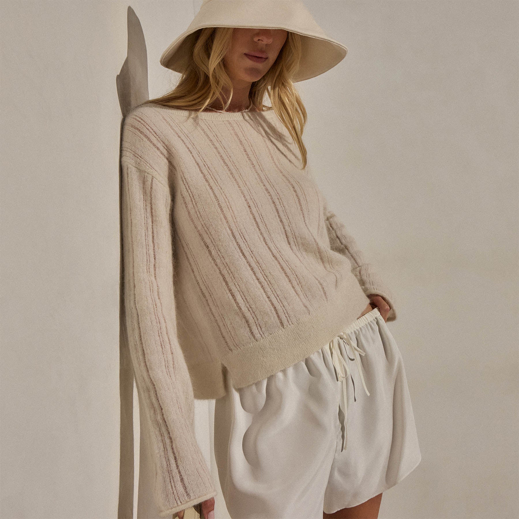 Mohair Open Stitch Sweater - Off White